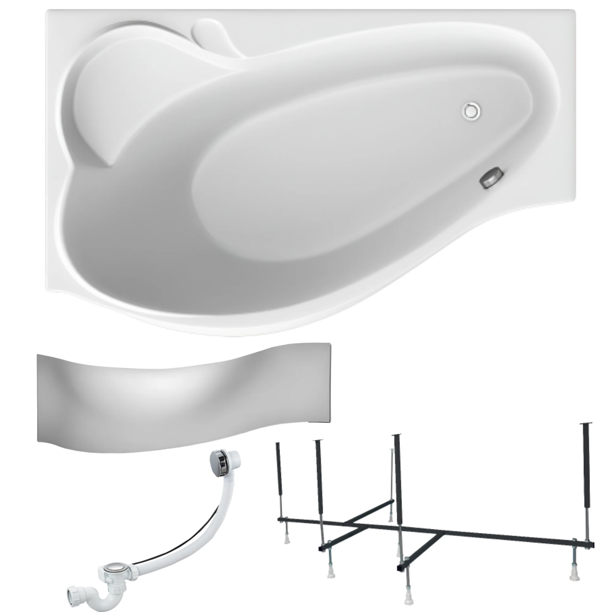 Изображение товара Ванна акриловая 1MARKA GRACIA 150х90 см левая с панелью и сливом