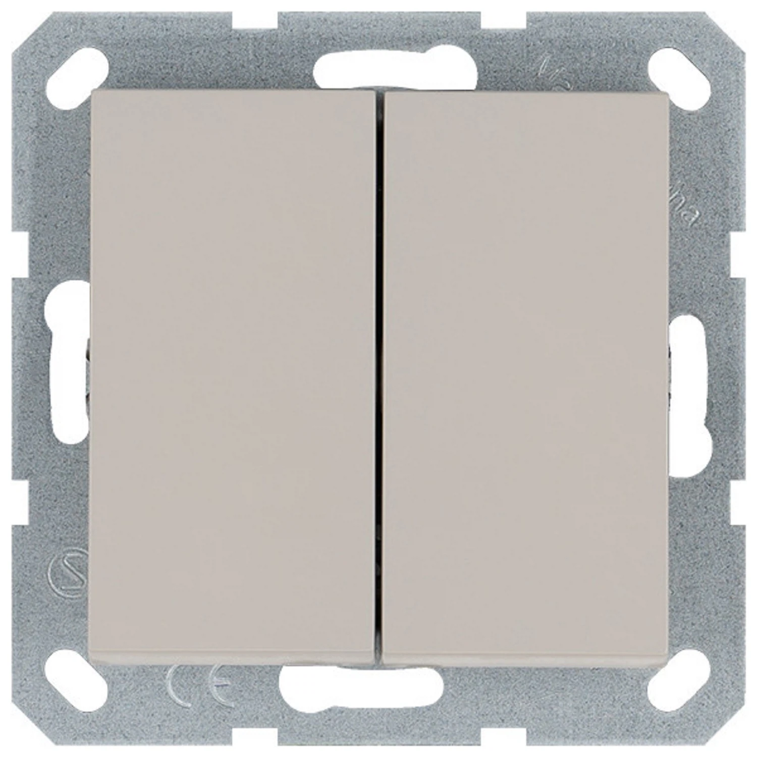 Изображение товара Выключатель 2-клавишный Jasmart G 10A IP20 для скрытого монтажа бежевый