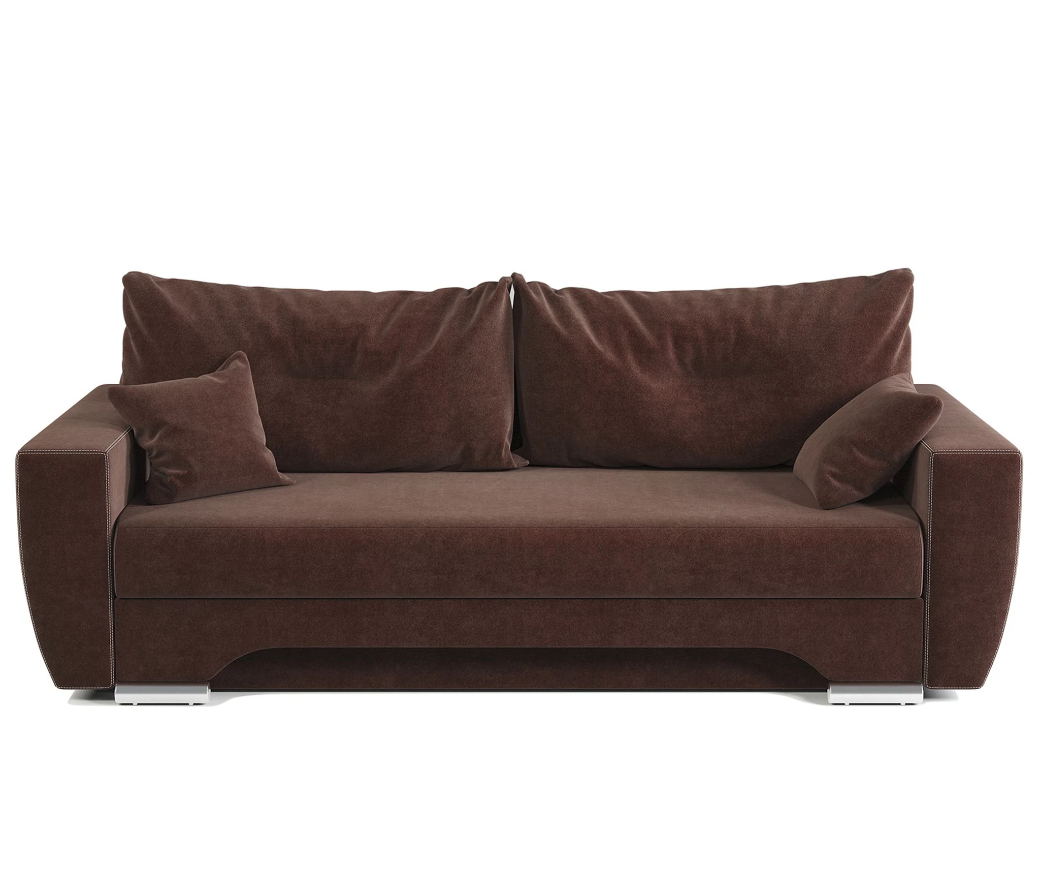 Изображение товара Диван-кровать ЕвроШаг велюр Дрим шоколад с механизмом еврокнижка и бельевым ящиком