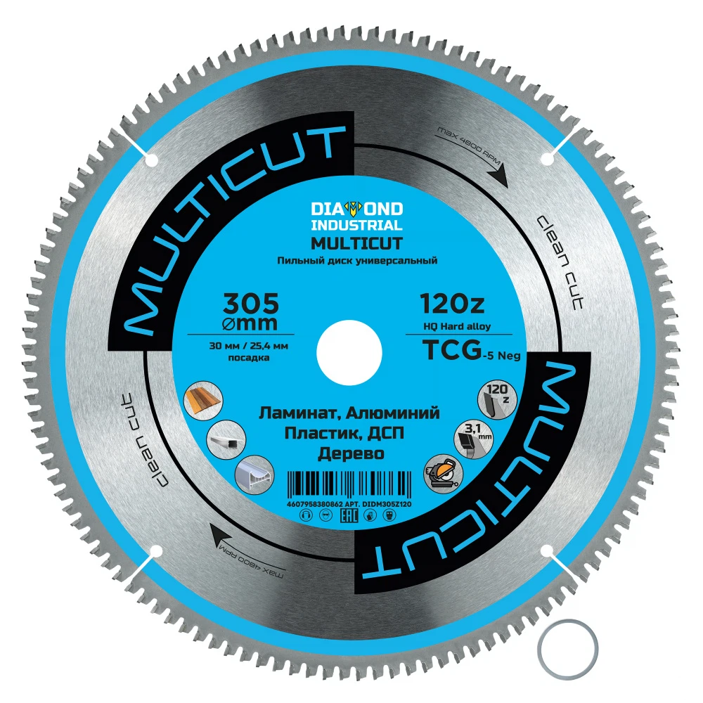 Изображение товара Диск пильный 305 мм пильный 120 зубов TCG, MultiCut Diamond Industrial
