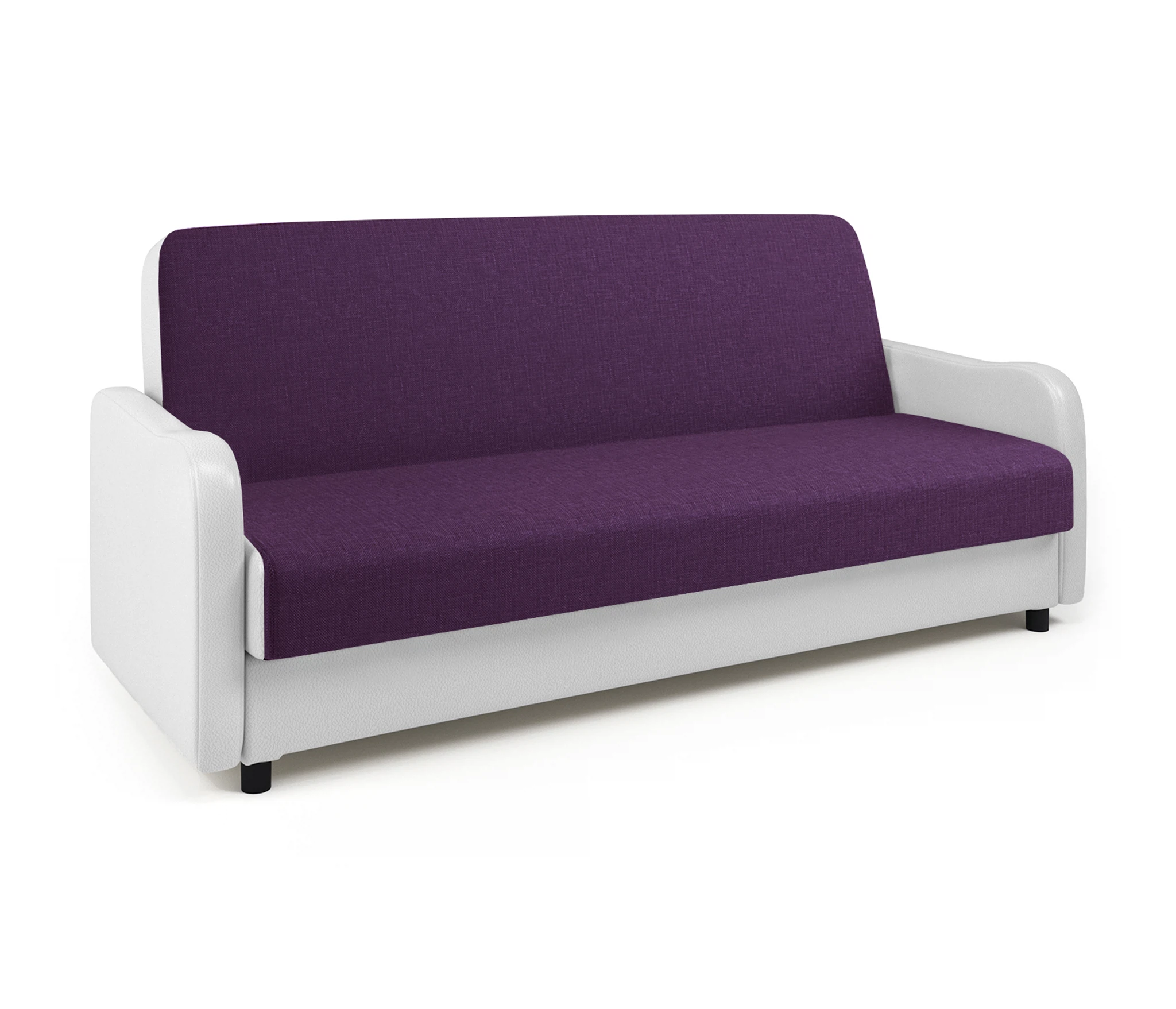 Изображение товара Диван-книжка Лига М фиолетовая рогожка и белая экокожа