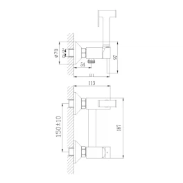 Гигиенический душ со смесителем Haiba HB5510-4, бронза