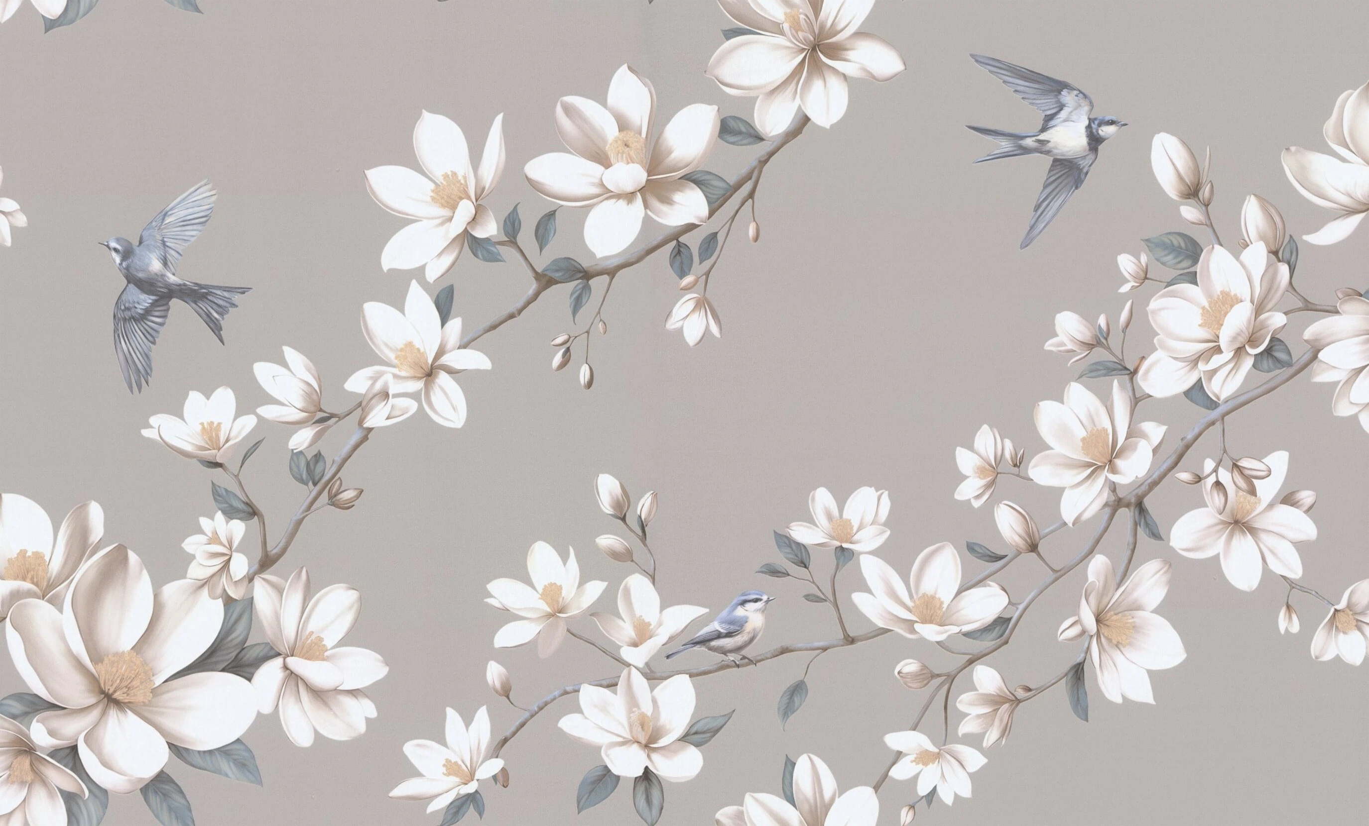 Изображение товара Обои флизелиновые PALITRA life Magnolia коричневые 10мх1.06м фото-магнолия