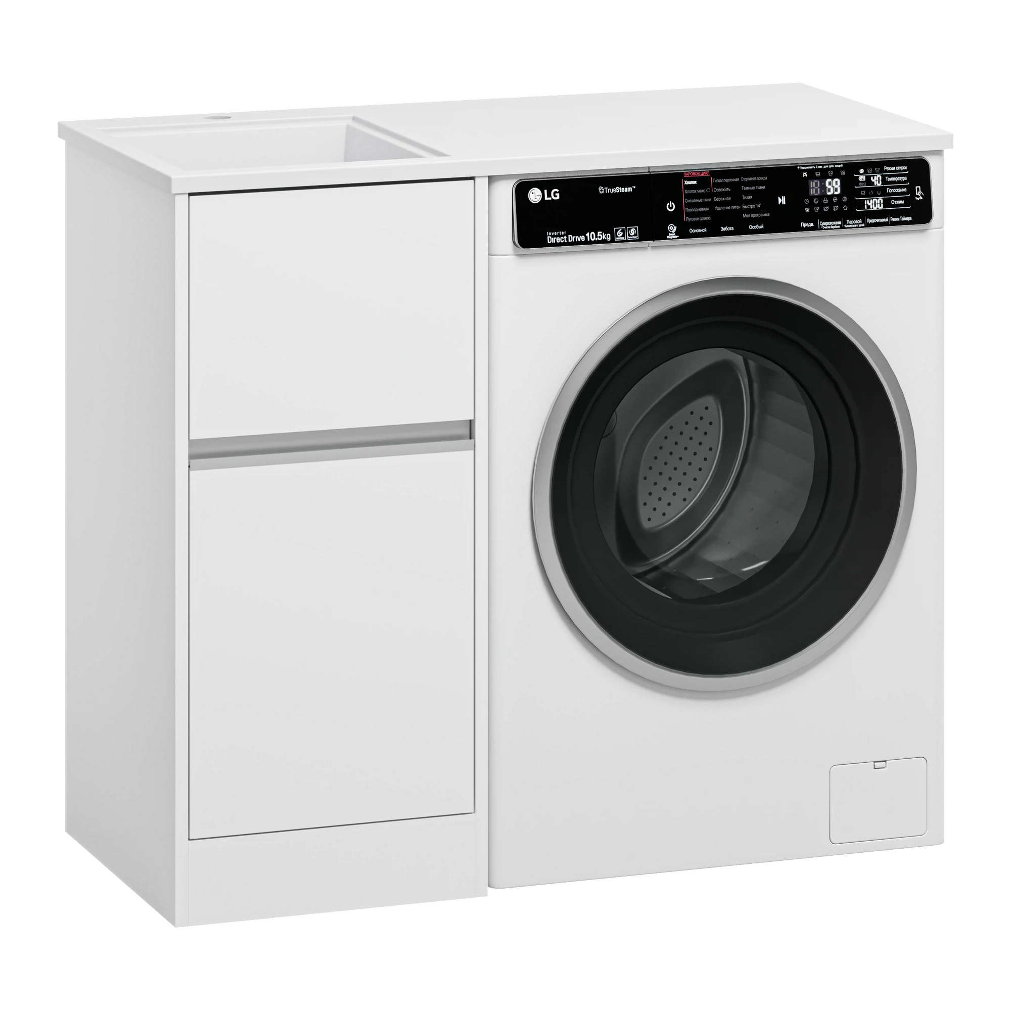 Изображение товара Современная тумба под раковину Ингрид 40 с раковиной из Литого Мрамора - белая, Россия