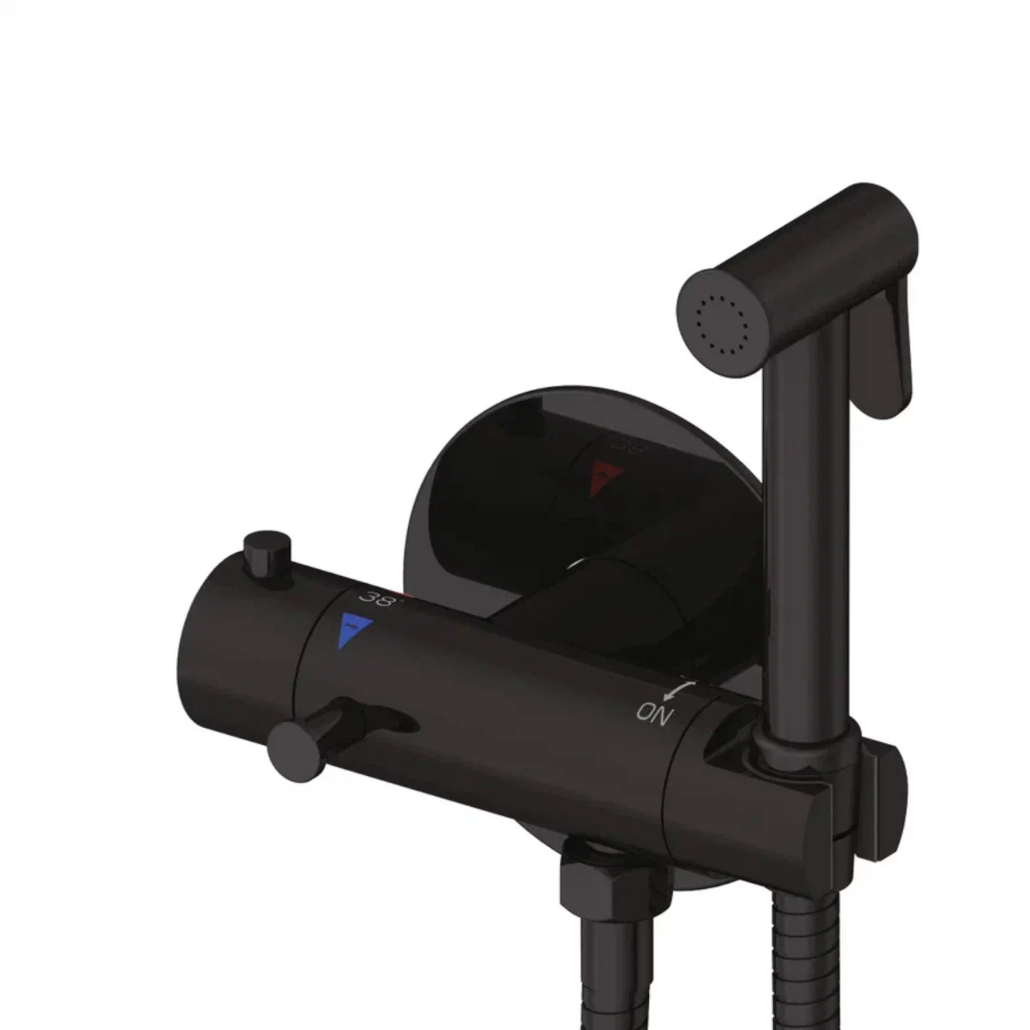 Изображение товара Гигиенический душ с термостатом Rose R915H, черный