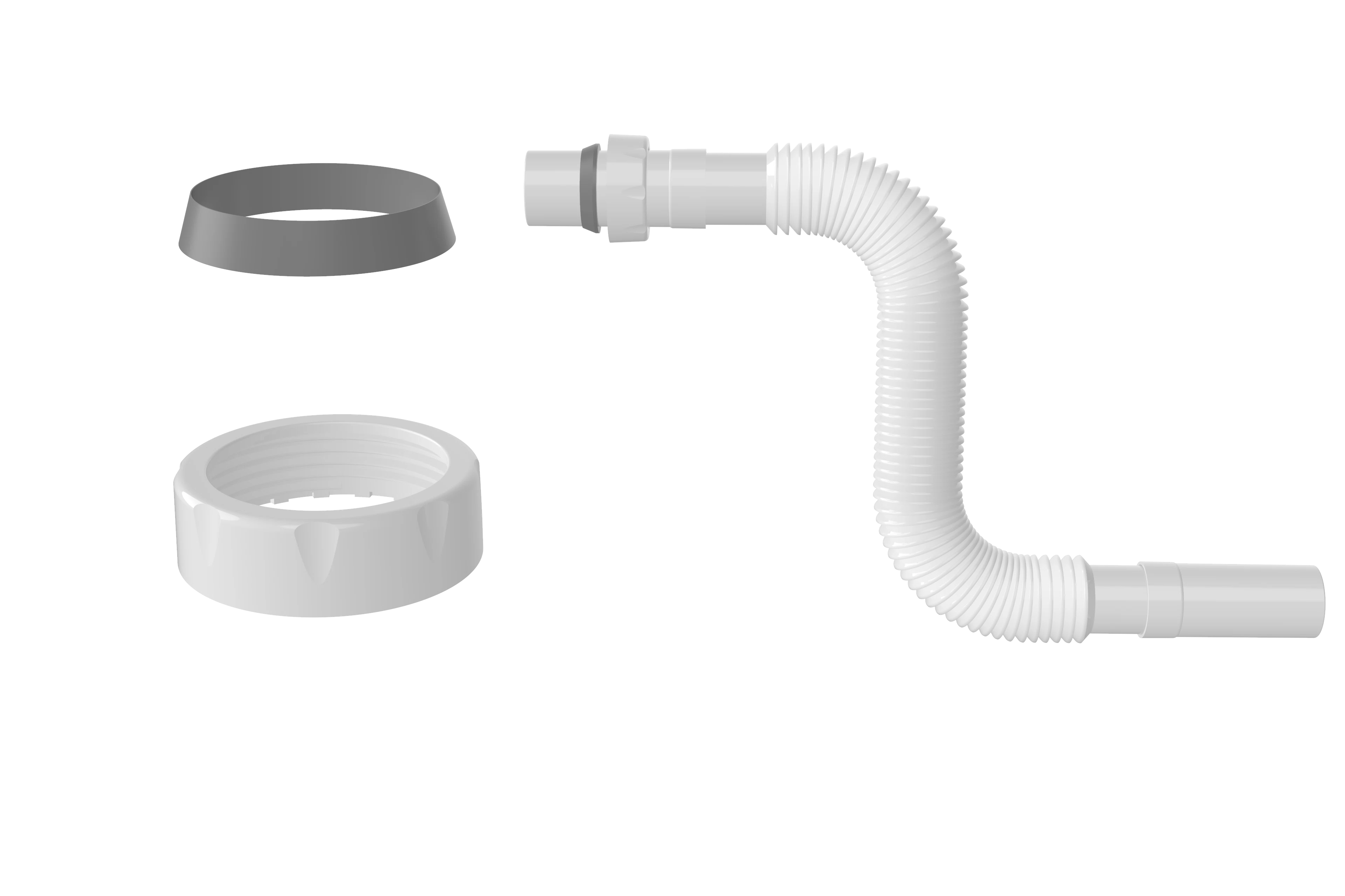 Изображение товара Гибкая труба Nova 1 1/4\" с конусной прокладкой — 74 см, выход Ø32 мм