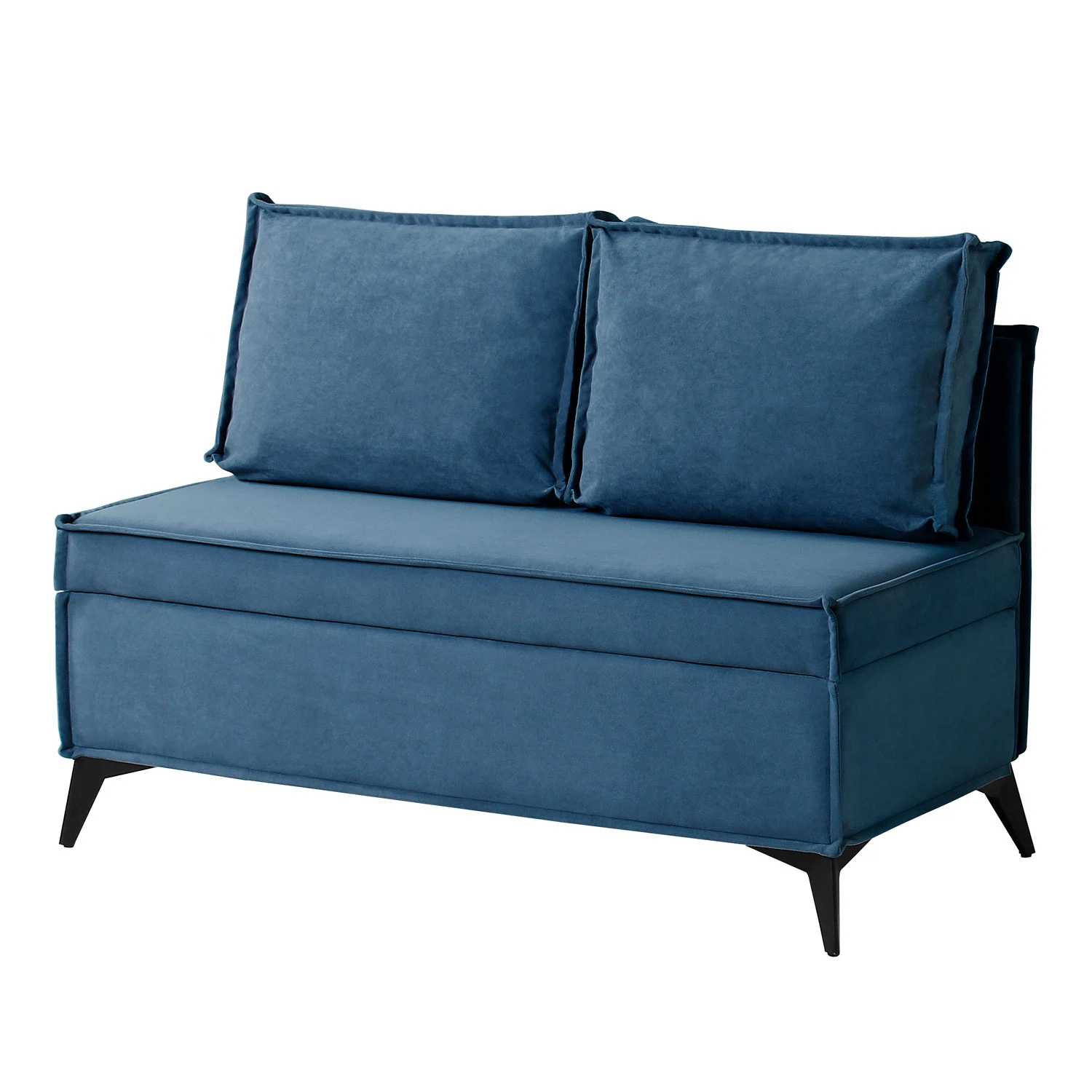Изображение товара Кухонный диван NORTA Loft XS с ящиком из велюра, синий, 113х80 см