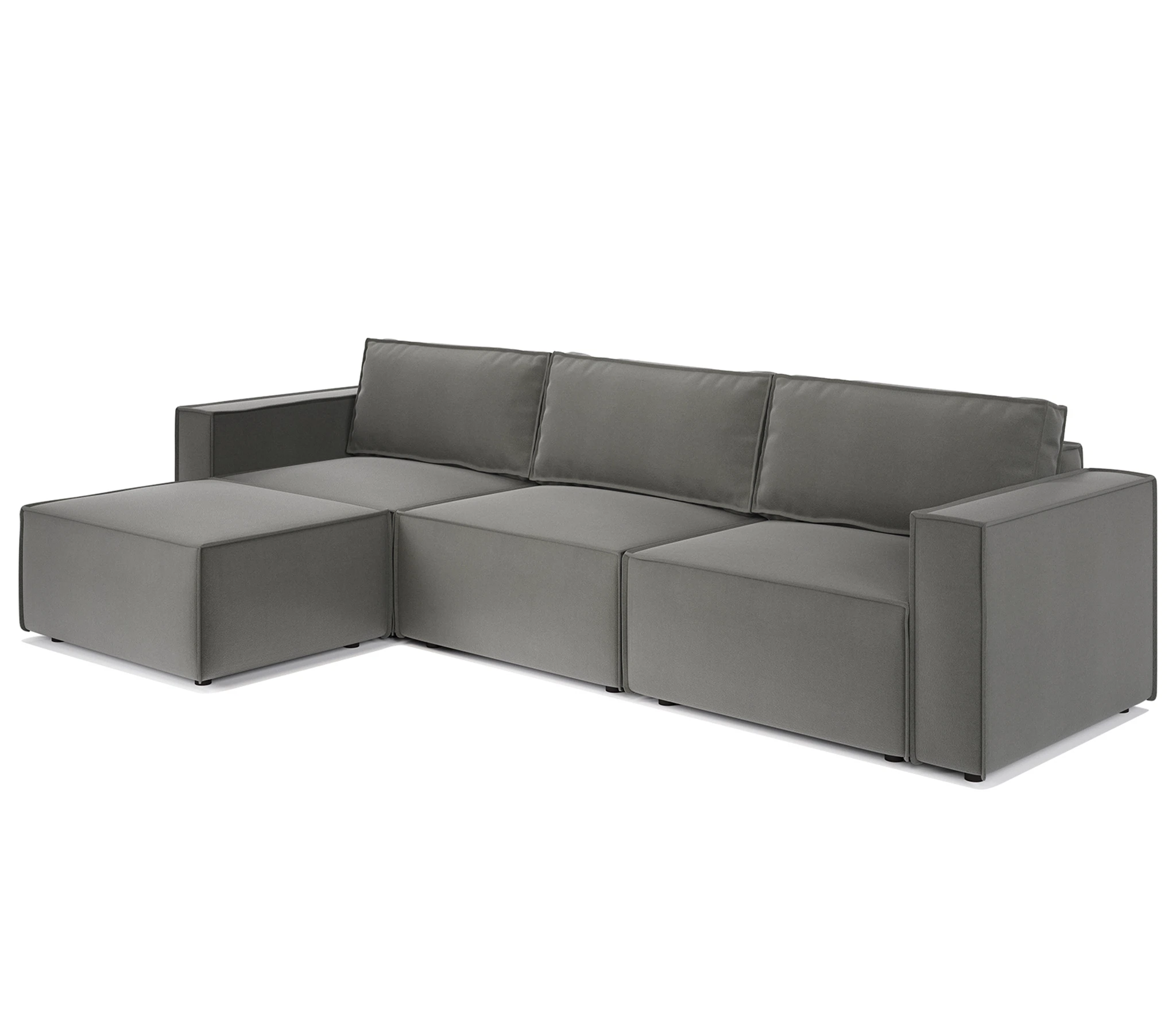 Изображение товара Модульный диван Шарм 25 серый велюр 327х170х70 см, левый