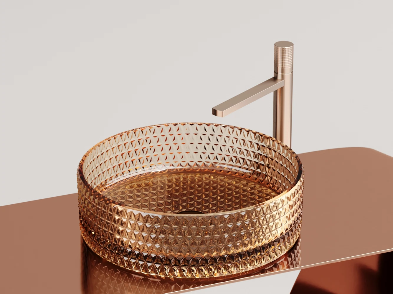 Изображение товара Умывальник круглый накладной Cristal 360x360 мм бежевый Ceramica Nova