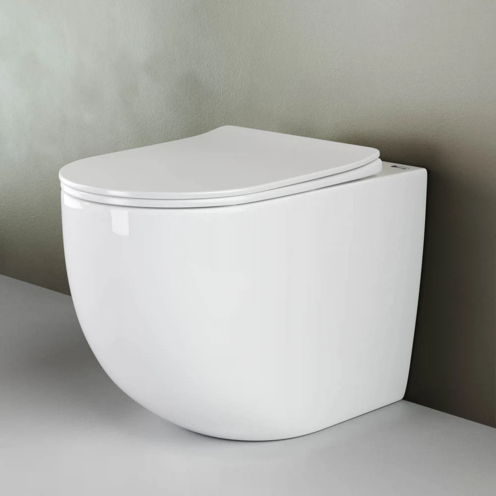 Изображение товара Напольный унитаз безободковый Mia Rimless с функцией плавного закрытия