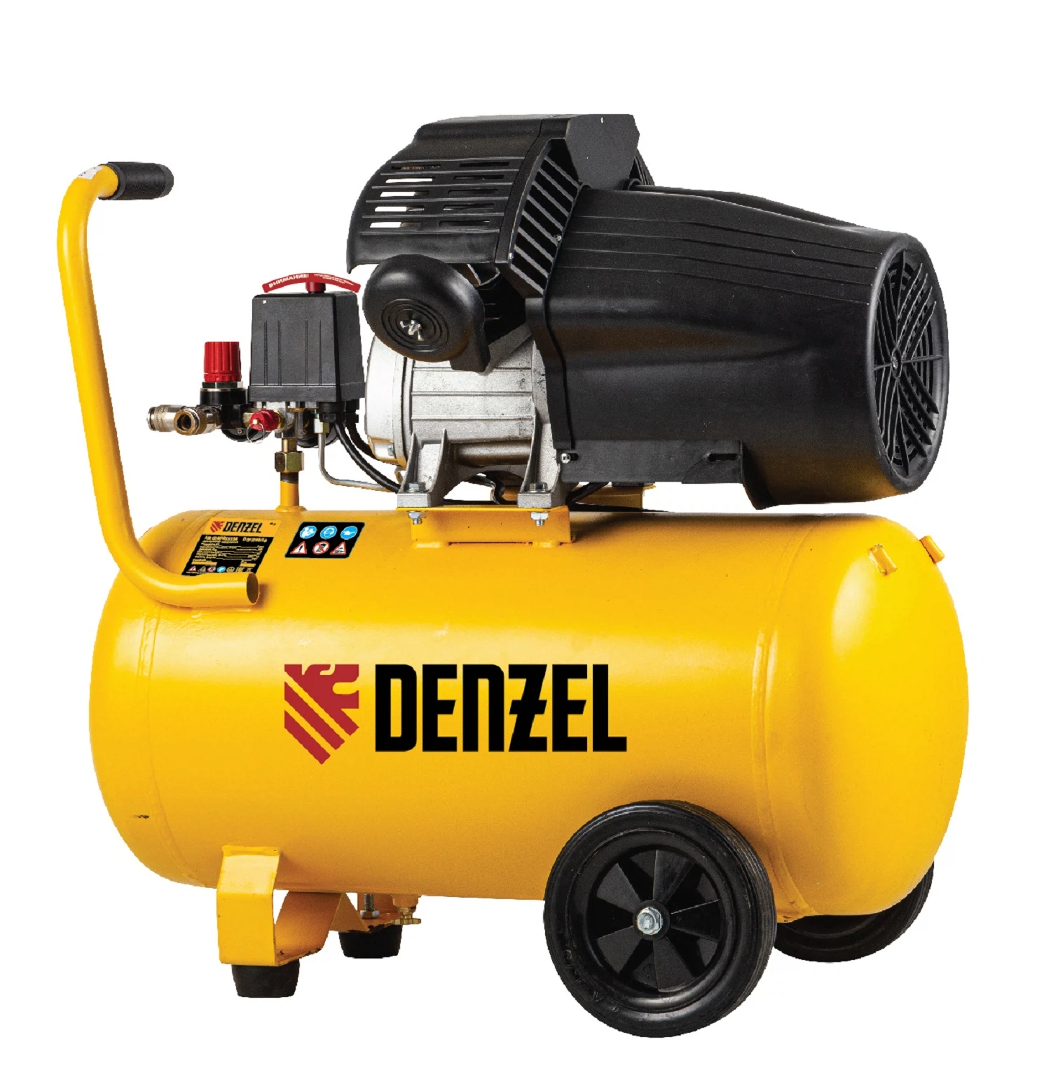 Изображение товара Воздушный компрессор Denzel DCV1800/50 1,8 кВт, 50 л, 320 л/мин, профессиональный