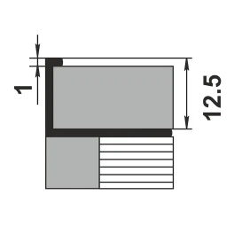 К12НГ - 12мм алюм. Г-обр. не гнущийся профиль, для кафеля, без покрытия 001 2,7м, шт