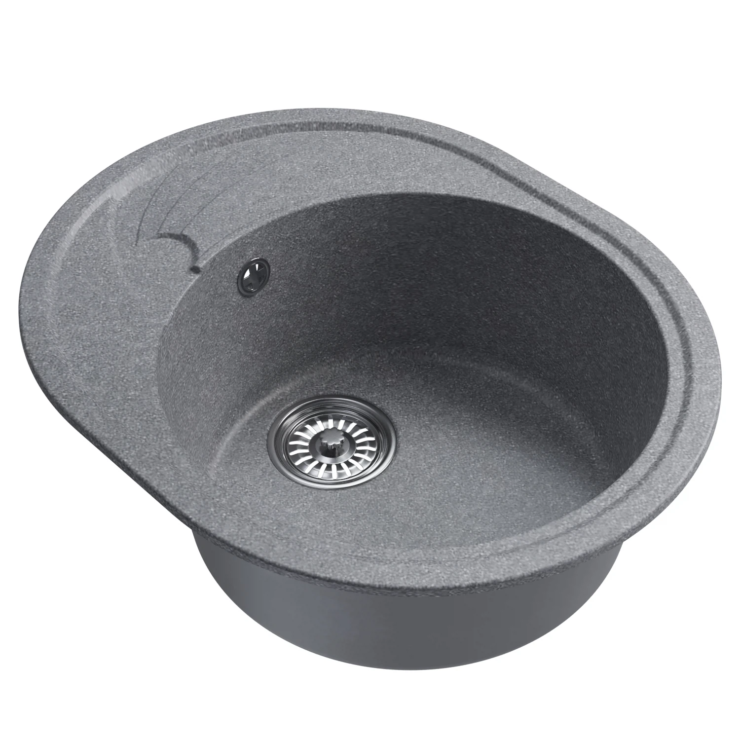 Изображение товара Мойка ML-GM17 овальная с крылом, графит (342), 580*470*180мм NEW*