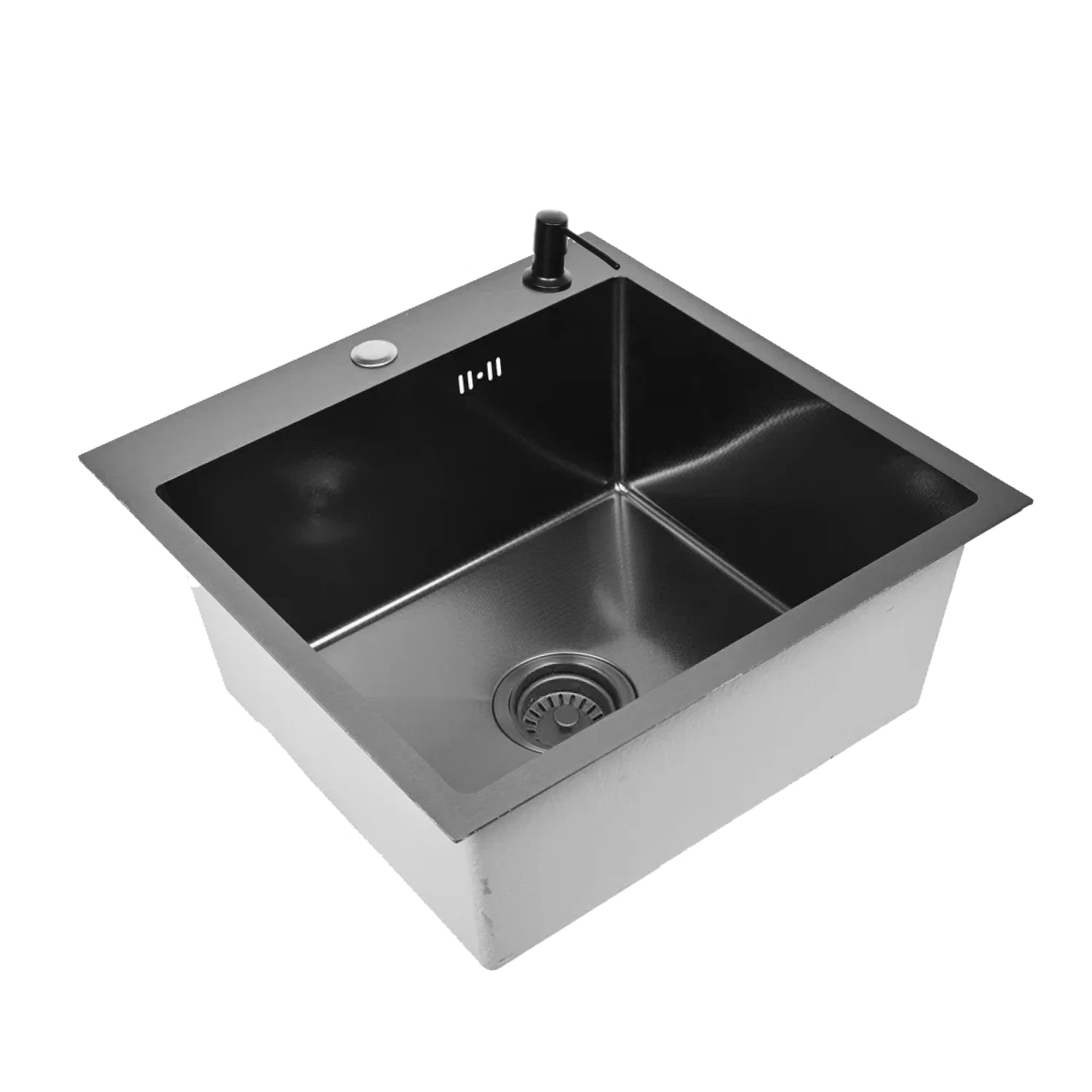 Изображение товара Мойка для кухни нержавеющая WISENT WGS35050F с PVD покрытием графит