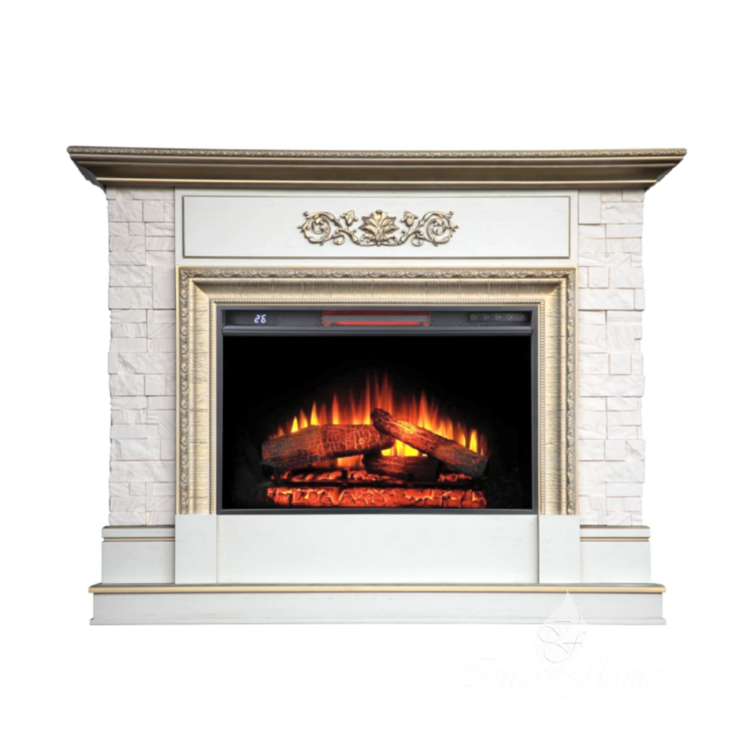 Изображение товара Каминокомплект: Сигма с Foton26 Led FX бежевый золотой патиной