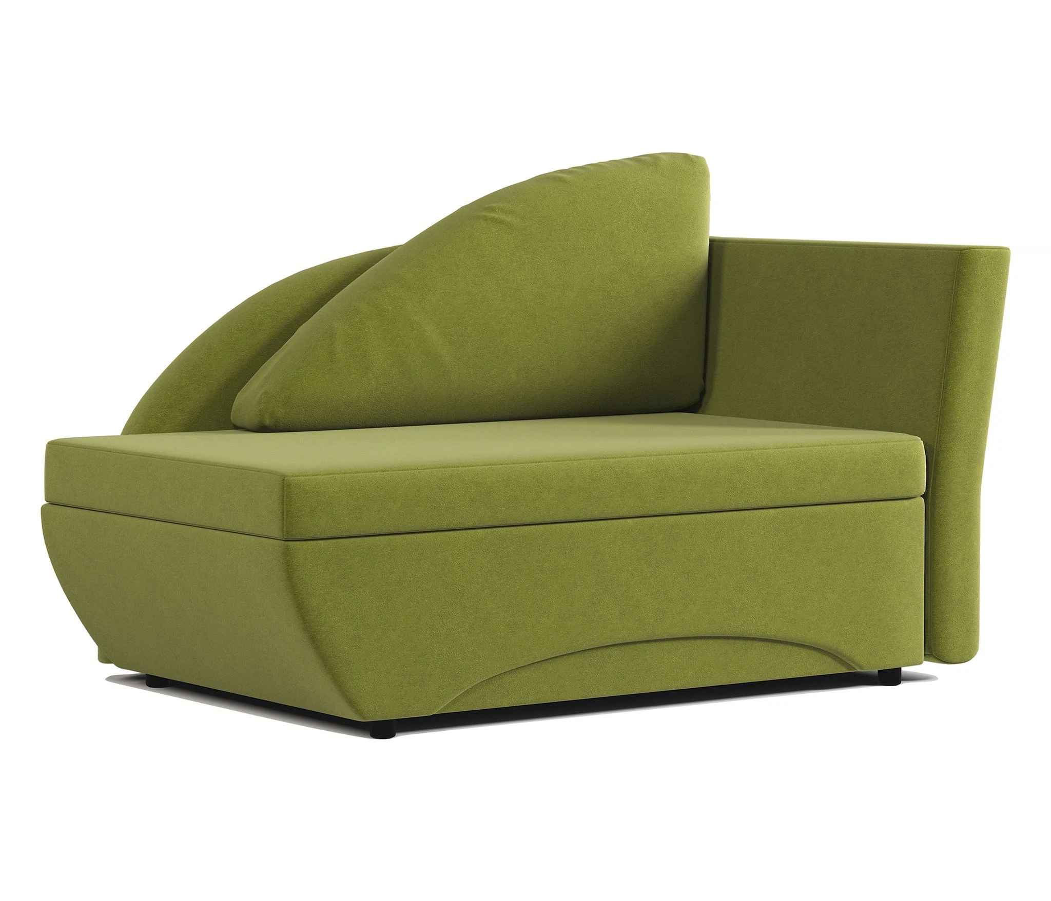 Изображение товара Кушетка Трио правый велюр Дрим эппл — стильная с подсветкой и вместительным ящиком