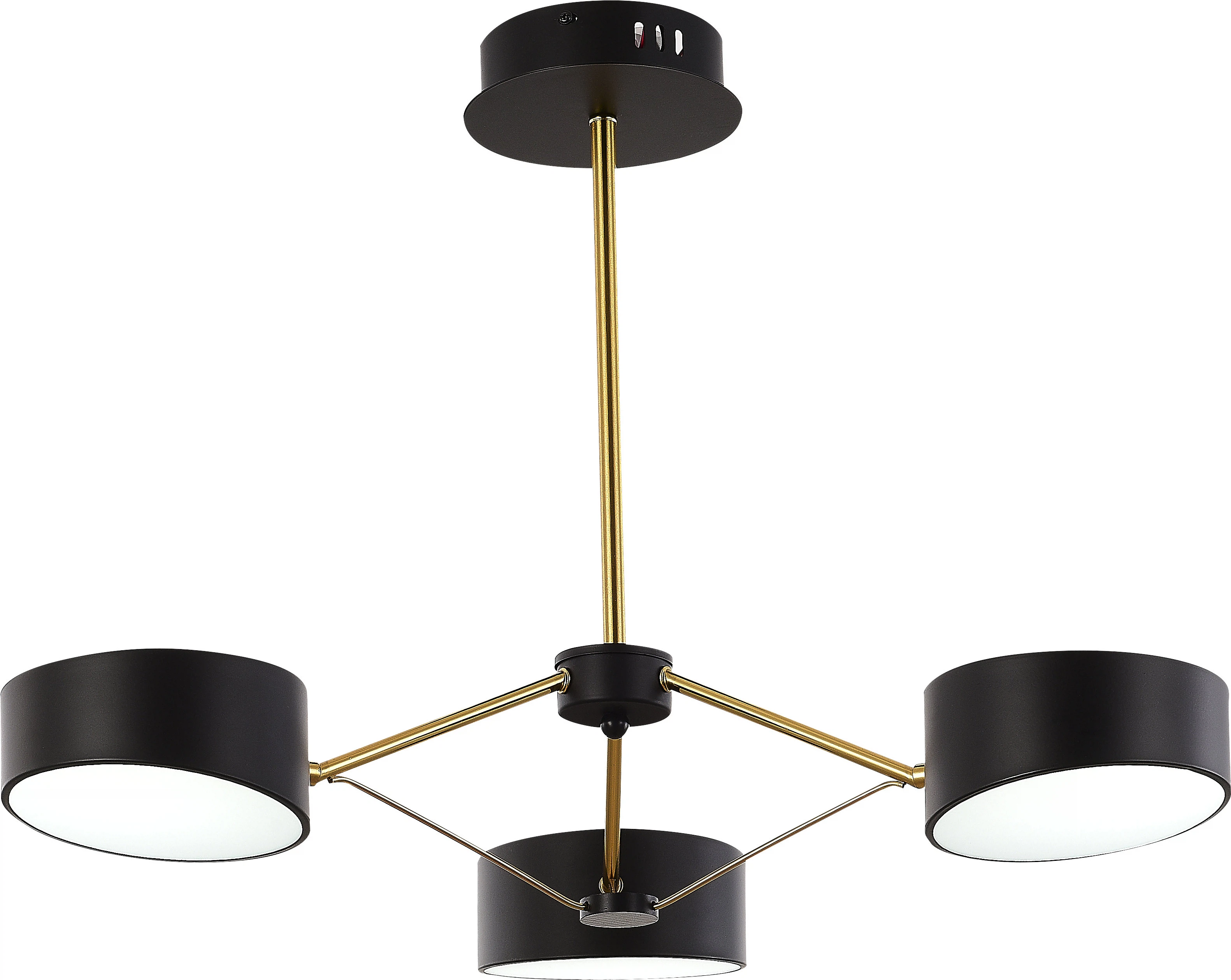 Изображение товара Светодиодная люстра VALLE черный и золотистый 3 лампы modern стиль