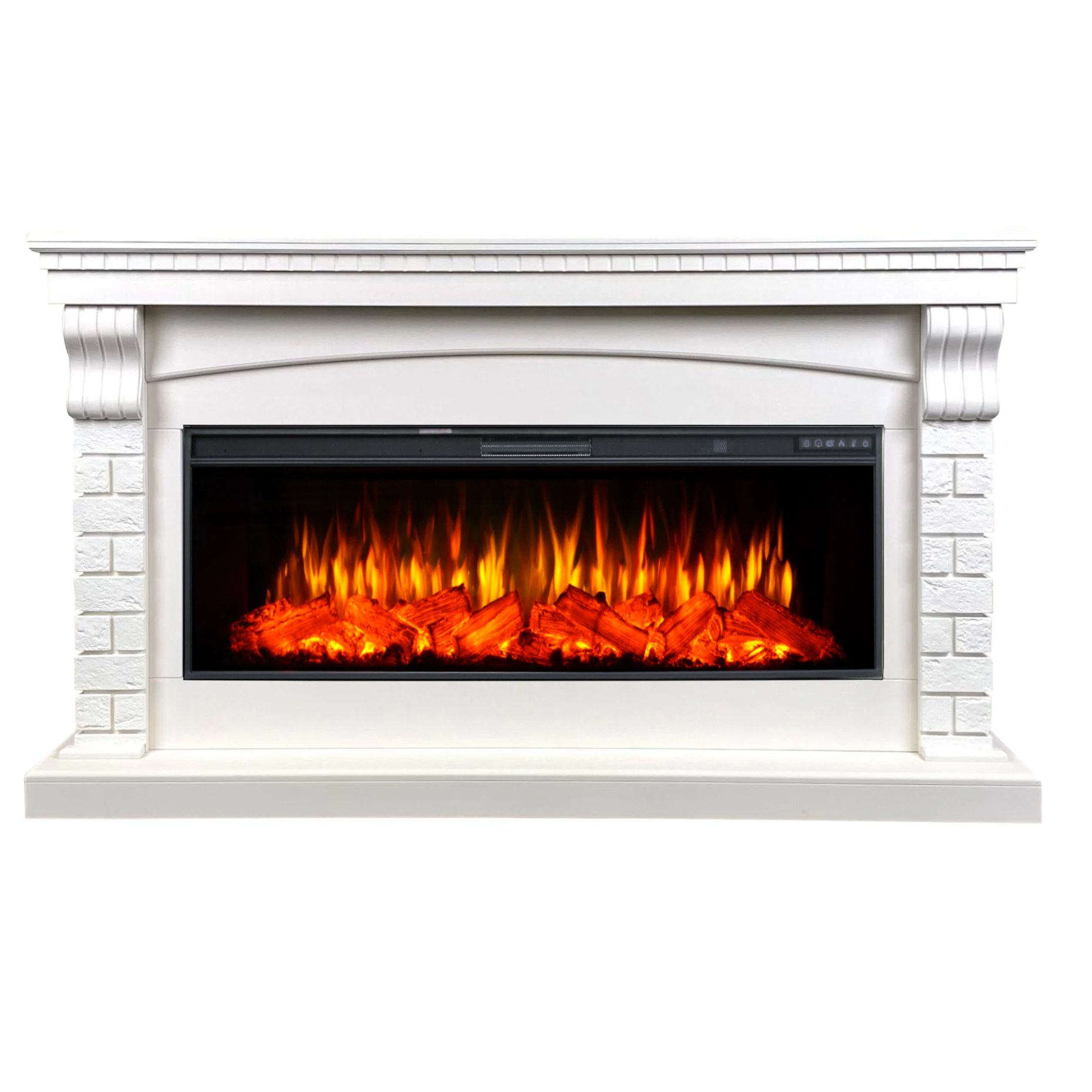 Изображение товара Электрокамин Ирландия с имитацией пламени и обогревом 1800 Вт светлый