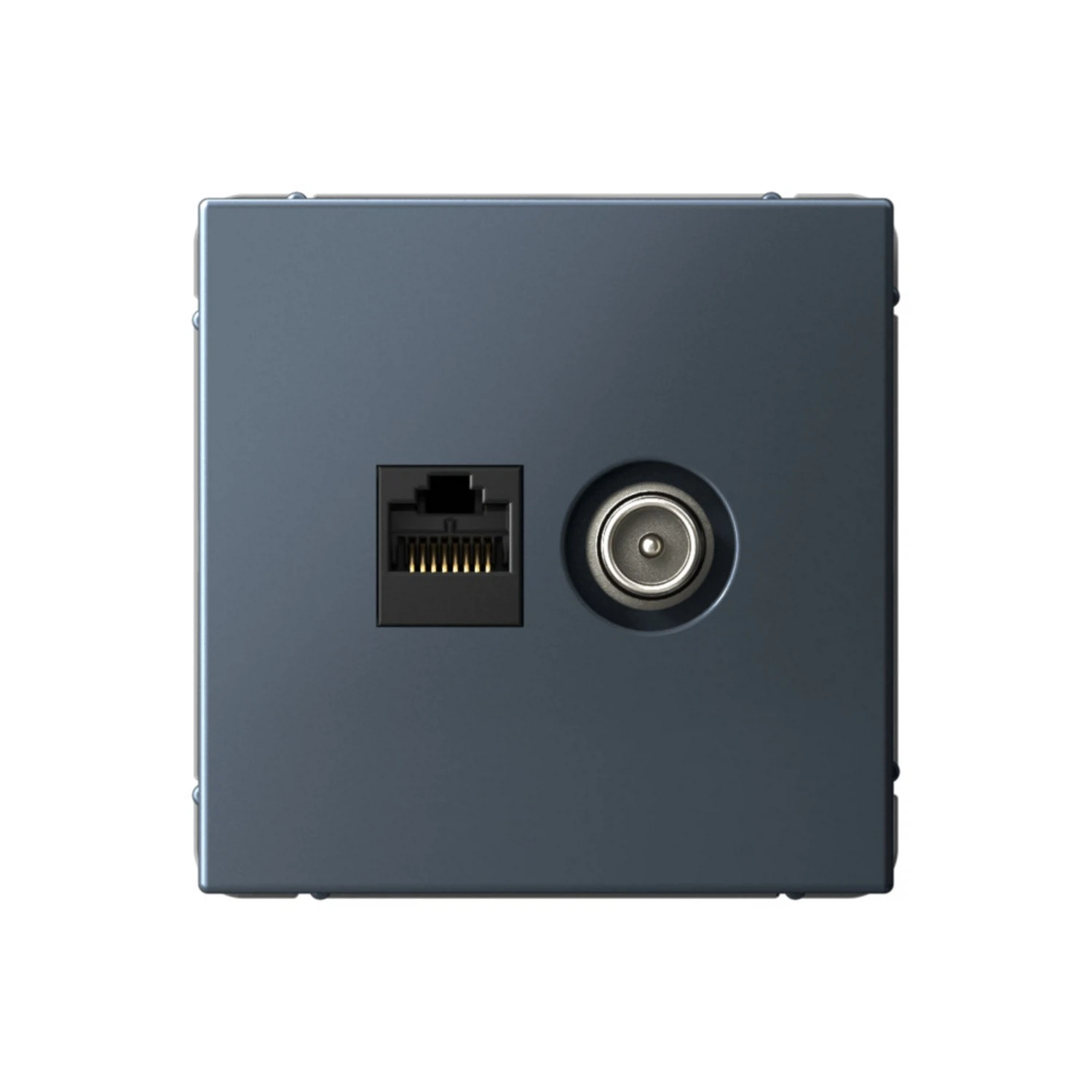 Изображение товара Розетка двойная ТВ + компьютерная RJ45 Systeme Electric ArtGallery Грифель, кат. 5Е Изображение товара Розетка двойная ТВ + компьютерная RJ45 Systeme Electric ArtGallery Грифель, кат. 5Е