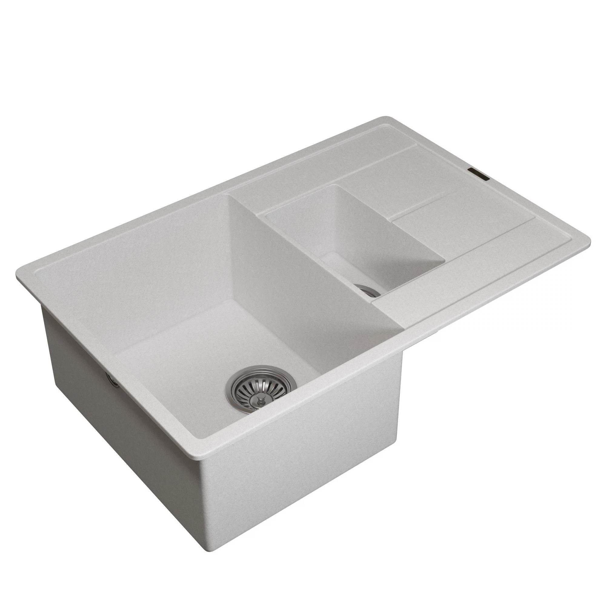 Изображение товара Кухонная кварцевая мойка Uperwood Quartz UPD-05-01, двухсекционная, белая
