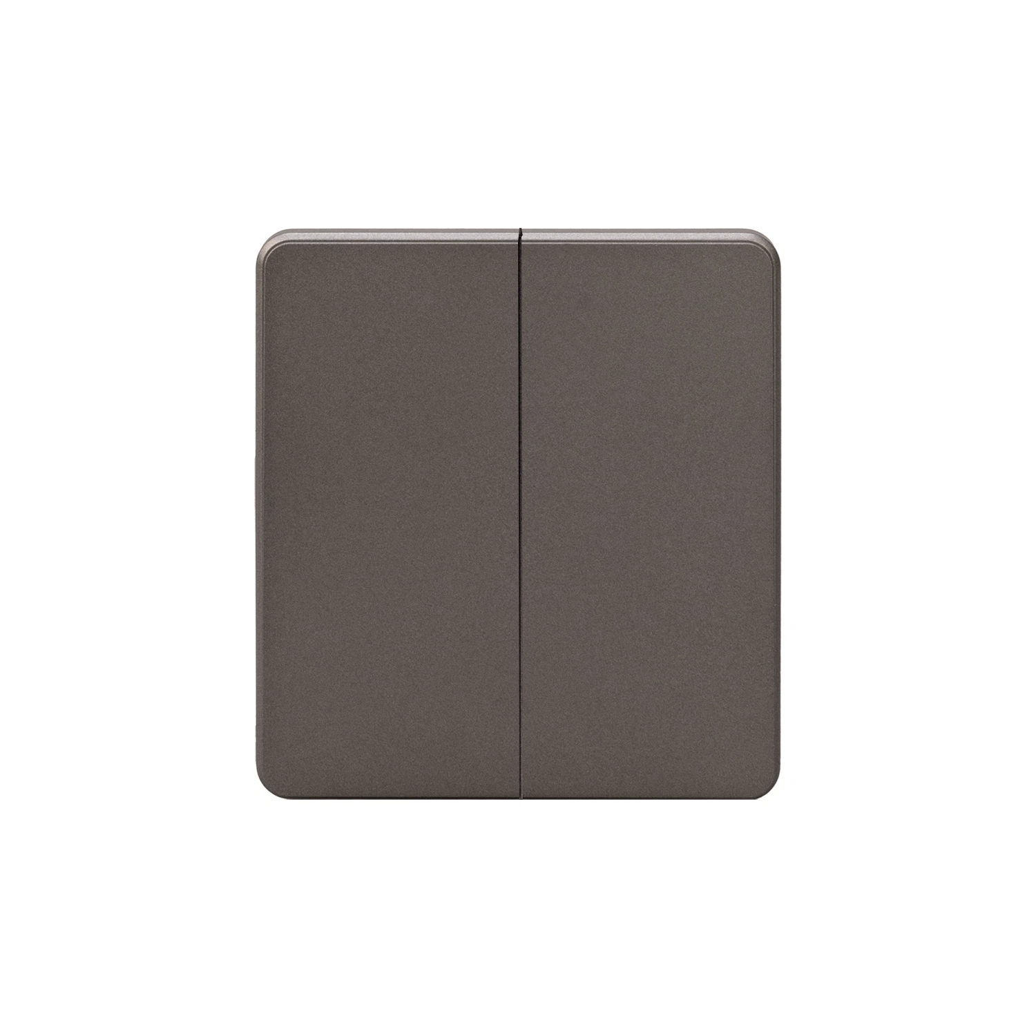 Изображение товара Выключатель двухклавишный 10А серый KRANZ серия ROUND скрытая установка