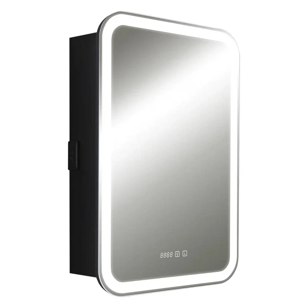 Изображение товара Зеркало-шкаф с подсветкой Silver Mirrors Фиджи BLACK 60 см с сенсорным управлением