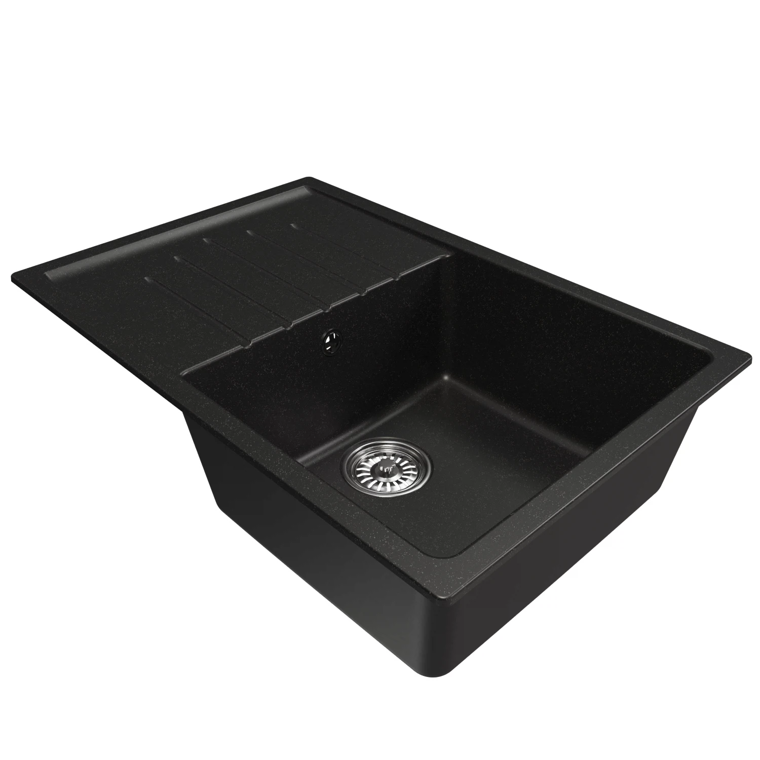 Изображение товара Мойка кухонная из искусственного мрамора ML-GM19 с крылом ультра-черная 750 мм