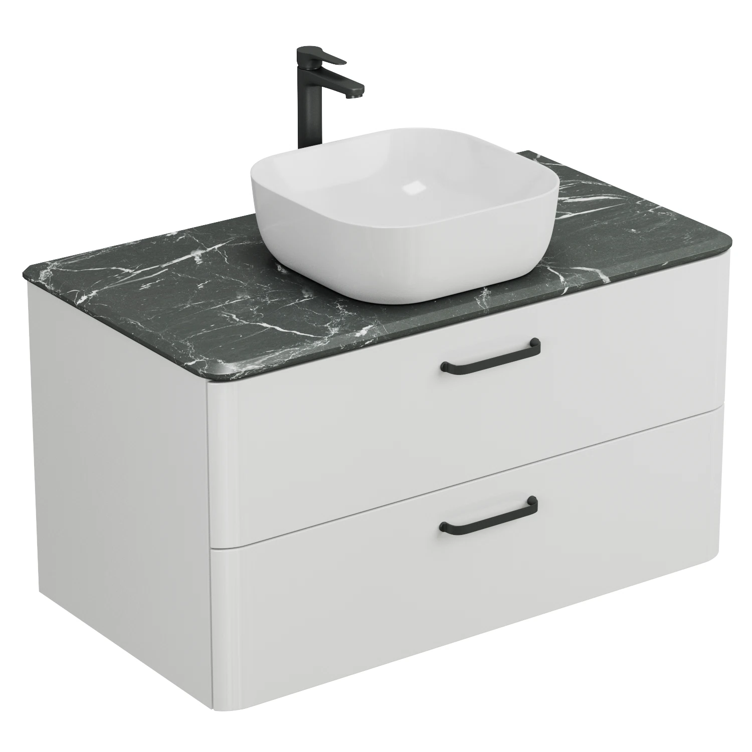 Изображение товара Подвесная тумба с раковиной Veneciana Tibr 100 белая для ванной комнаты