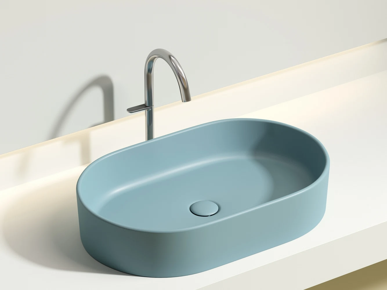 Изображение товара Умывальник накладной овальный Element Зеленый матовый 608x385 мм