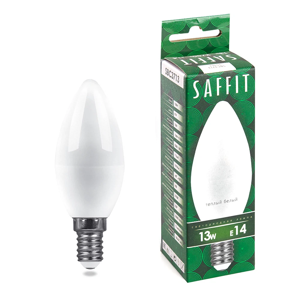 Изображение товара Светодиодная лампа SAFFIT свеча E14 13W теплый свет 2700K