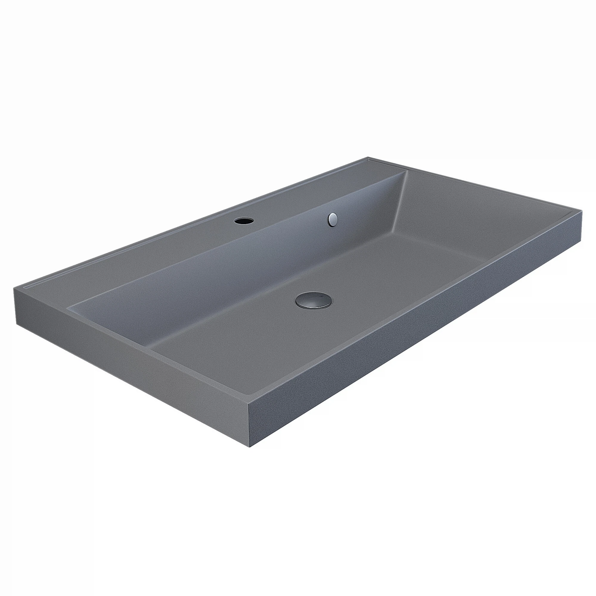 Изображение товара Раковина для ванной кварцевая Uperwood Classic Quartz 80х45х15 см, серая матовая, бетон