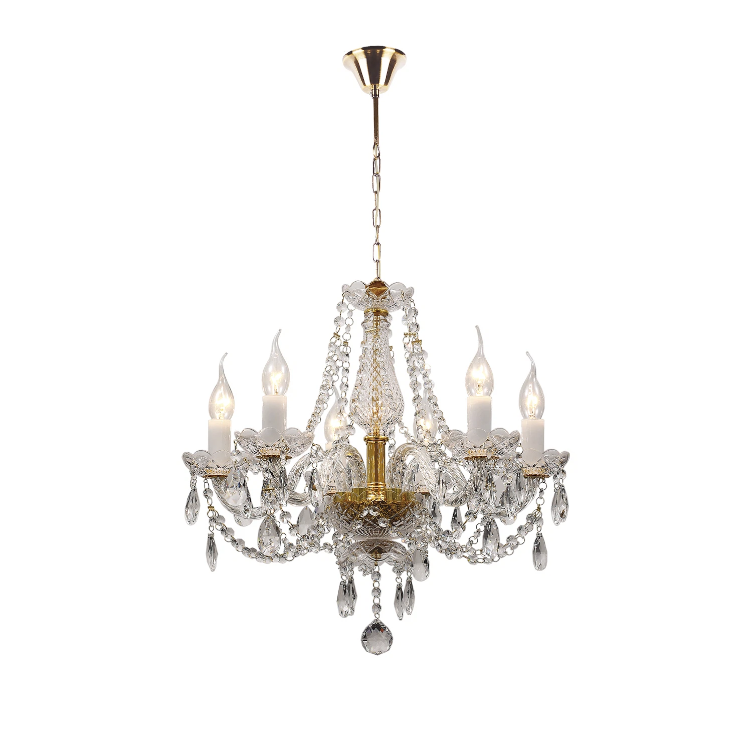 Изображение товара Подвесная люстра Favourite Simone 1736-6P из хрусталя 6 ламп золото