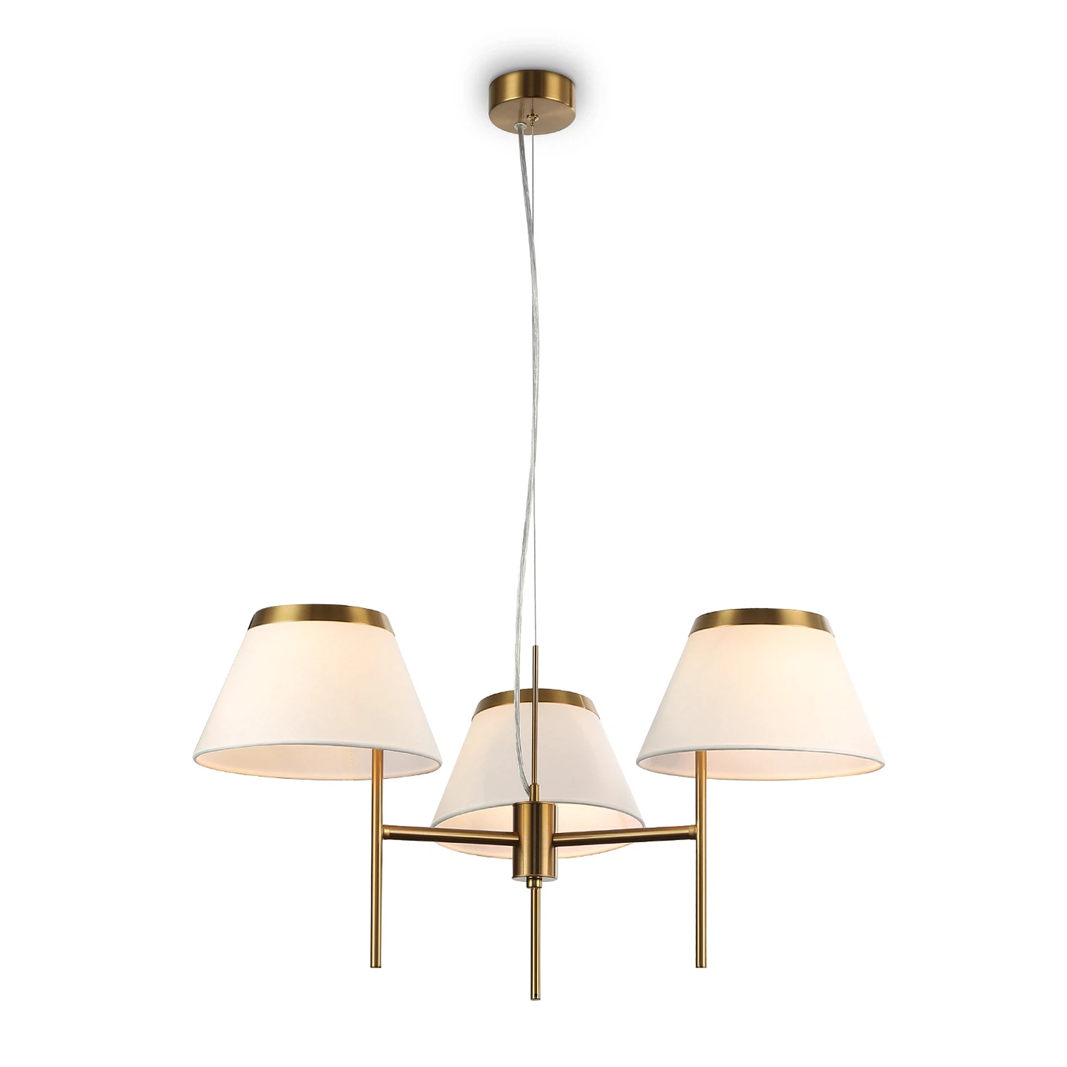 Изображение товара Подвесная люстра Ambrella light LH72471 неоклассика металлический каркас латунь тканевые абажуры 3