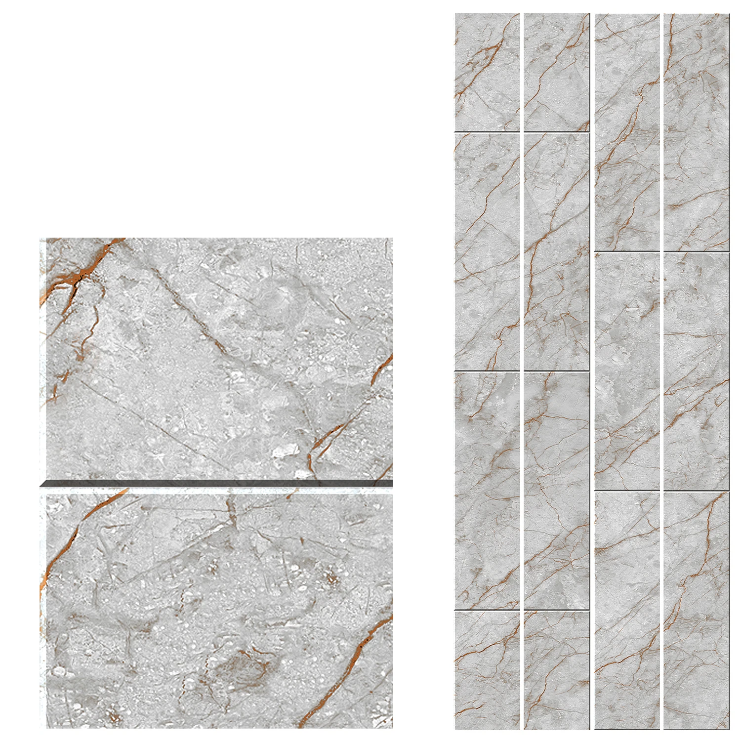 Изображение товара Панель ПВХ Unique Марвин Серый Дуо 4 шт стеновая для кухни и ванной