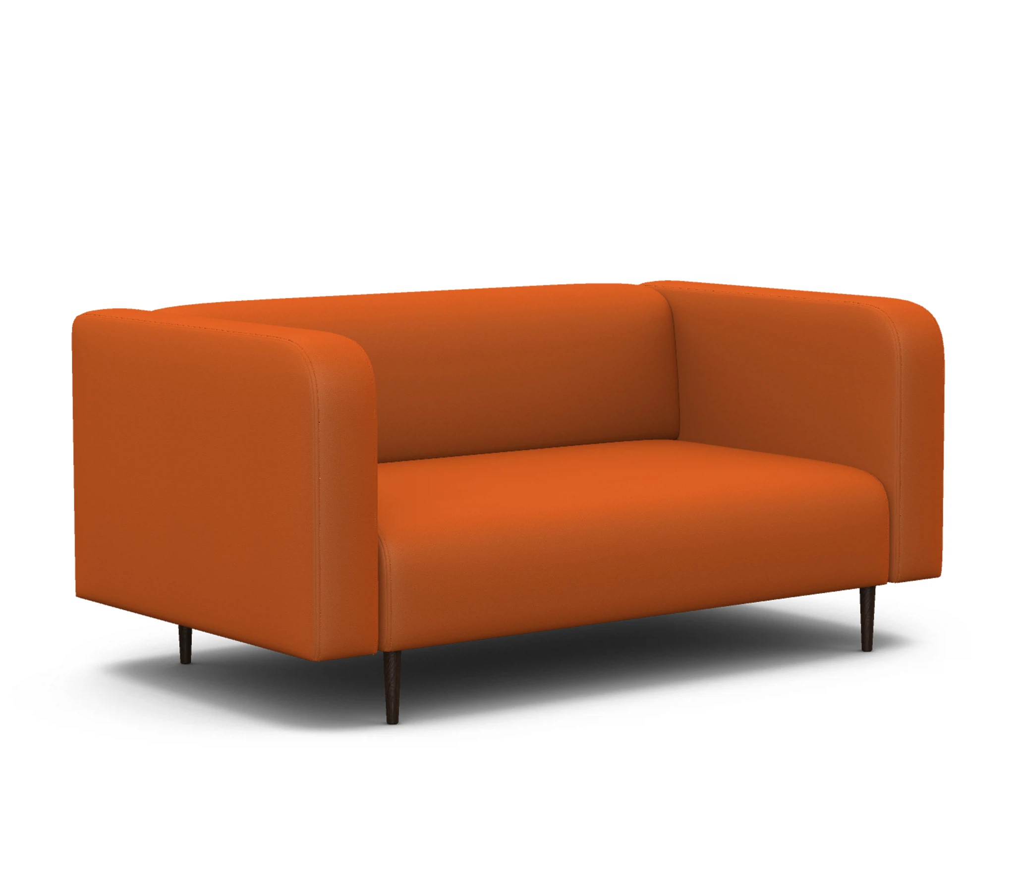 Изображение товара Диван офисный Акцент из экокожи оранжевого цвета с прочным каркасом