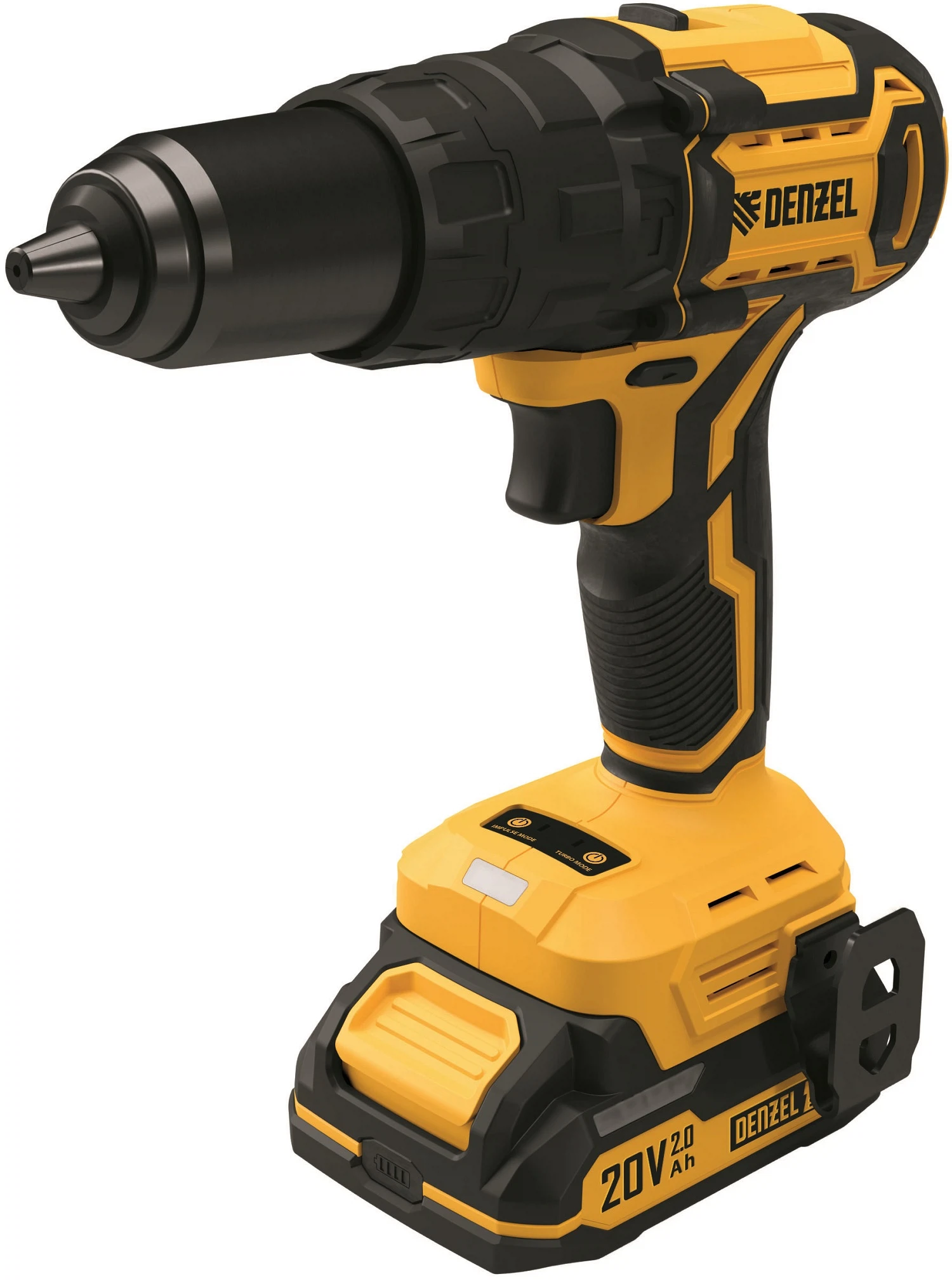 Изображение товара Аккумуляторная ударная дрель-шуруповерт Denzel CIDH-BL-20 26137 20 В бесщеточный