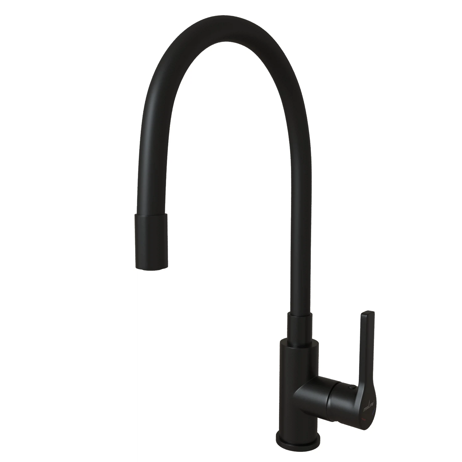 Изображение товара Смеситель для кухни Mixline ML23-097 Round Black с гибким излив и боковой ручкой