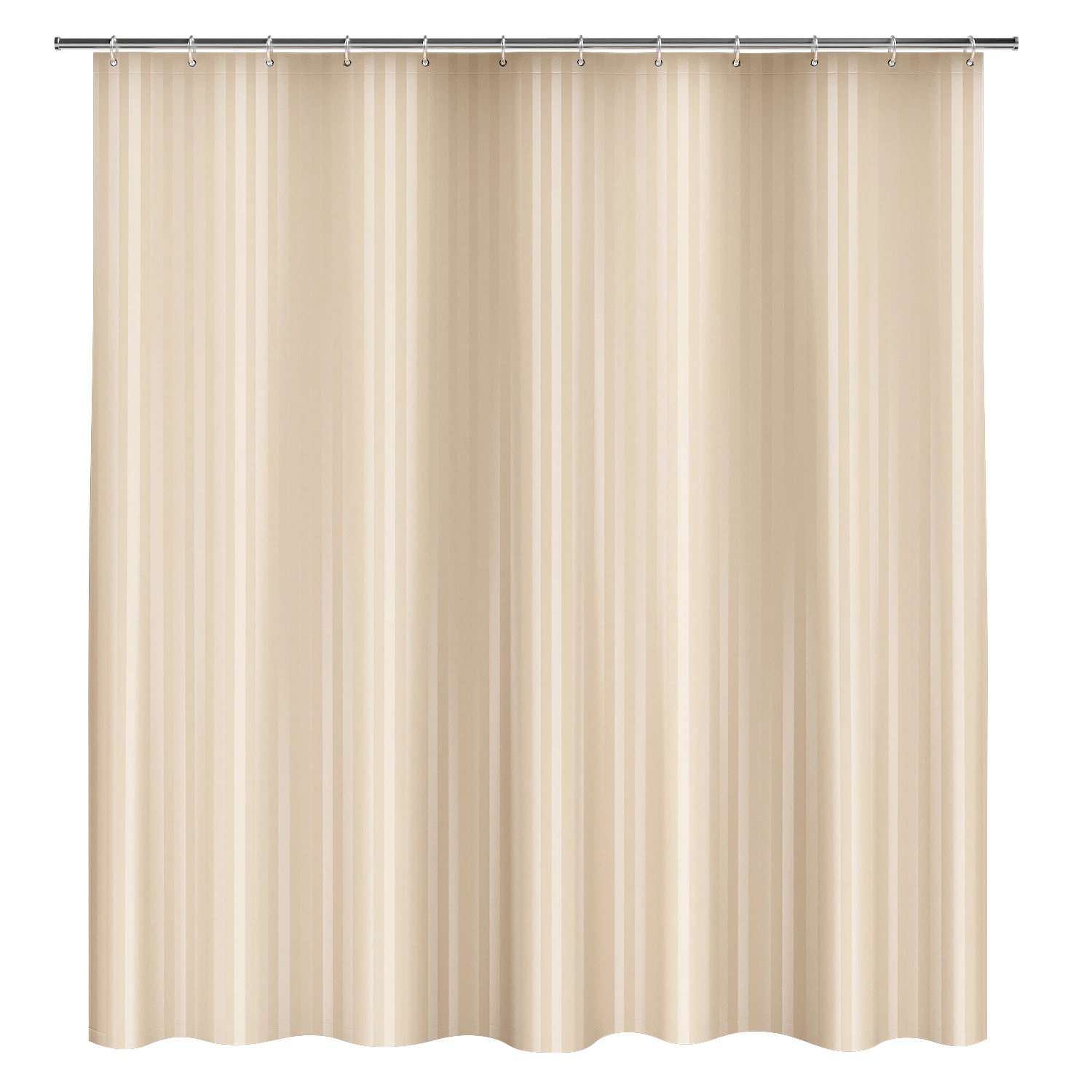 Изображение товара Однотонная шторка для ванной Полоска бежевого цвета 180x180 см