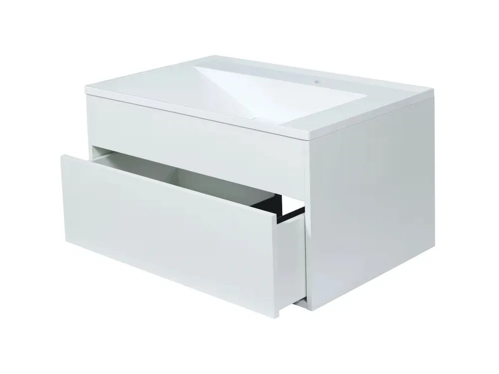 Изображение товара Тумба с раковиной для ванной подвесная Uperwood Lotus Premium 80х50х44 см, белая