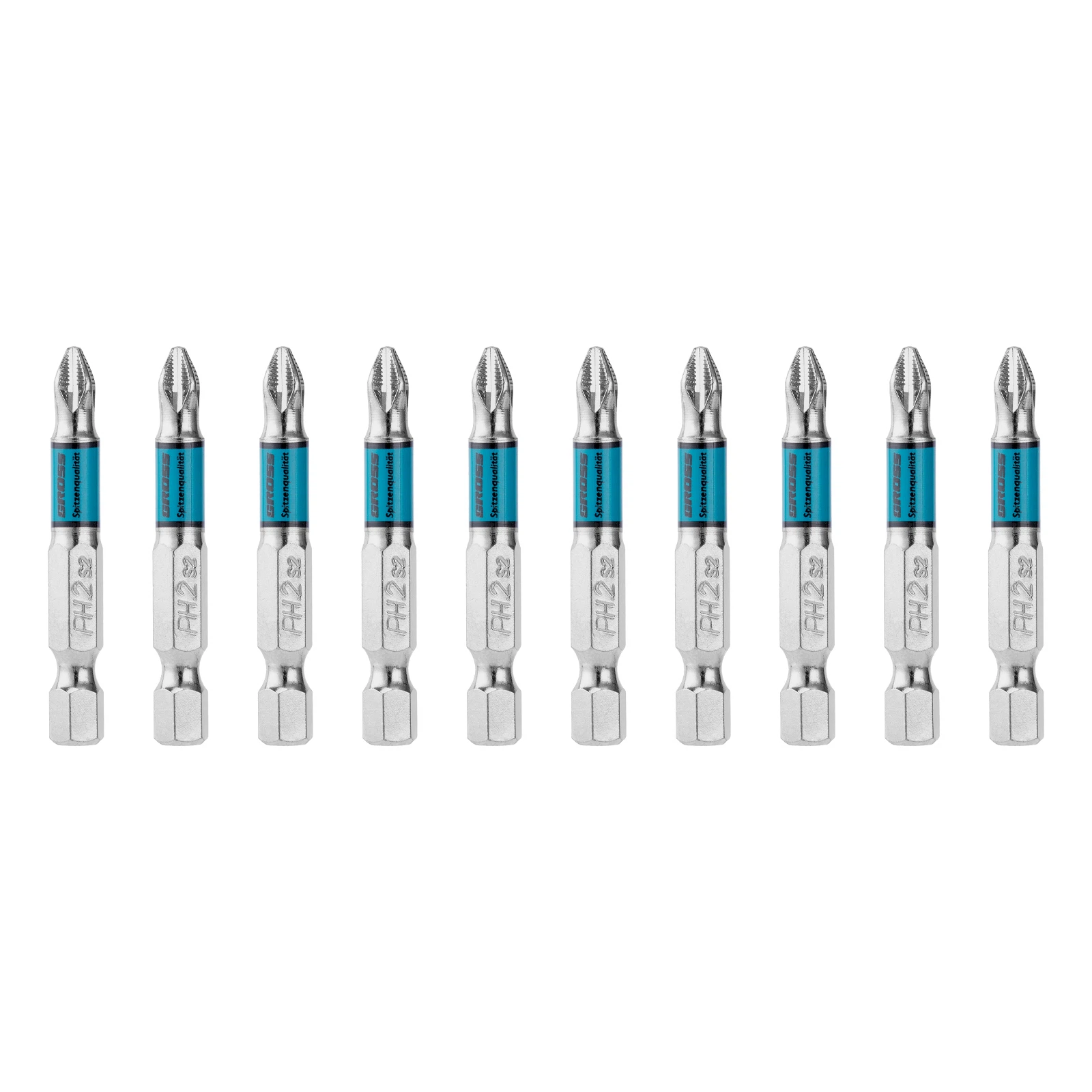 Изображение товара Набор бит PH2 50 мм из стали S2 для шуруповертных работ, 10 шт