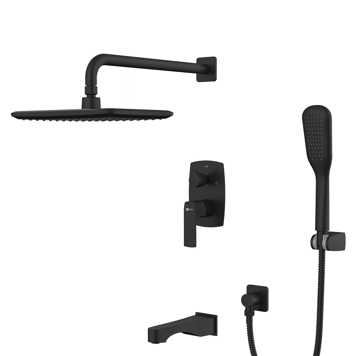 Изображение товара Смеситель Lemark Ursus LM7222BL для ванны и душа, встраиваемый, черный