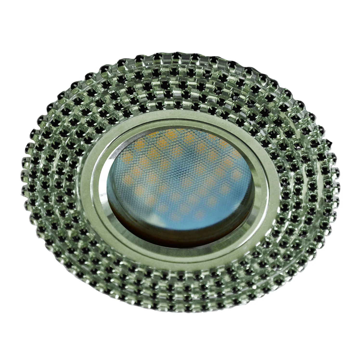 Изображение товара Встраиваемый светильник Ecola MR16 DL1662 GU5.3 стекло с черными стразами хром 25x93