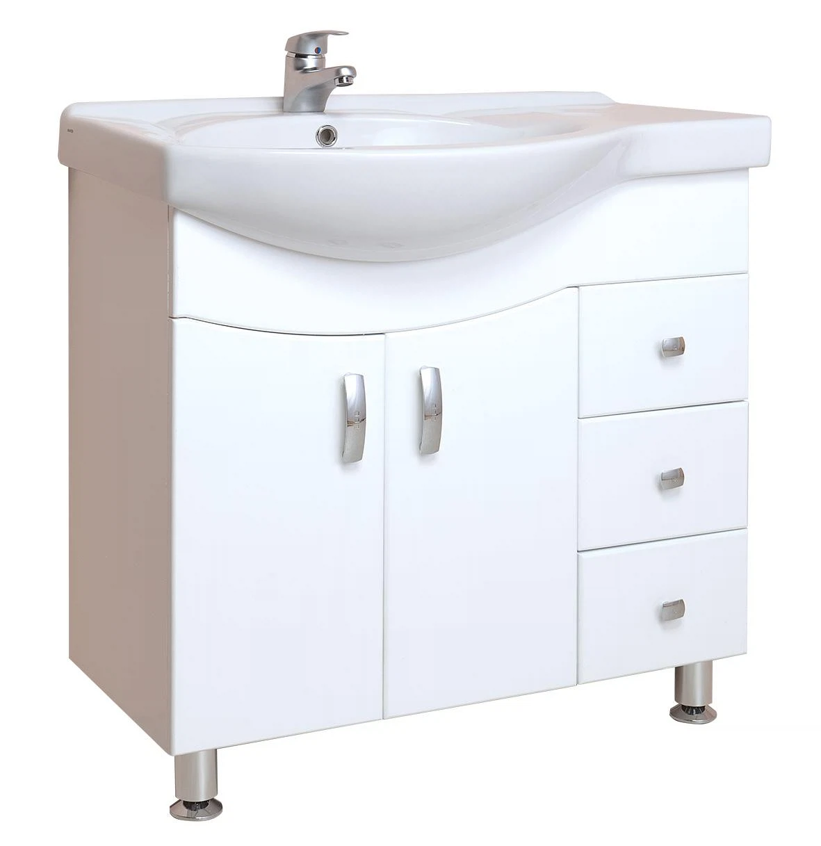 Изображение товара Тумба под раковину ONIKA Эльбрус 82, белая, напольная, современный дизайн