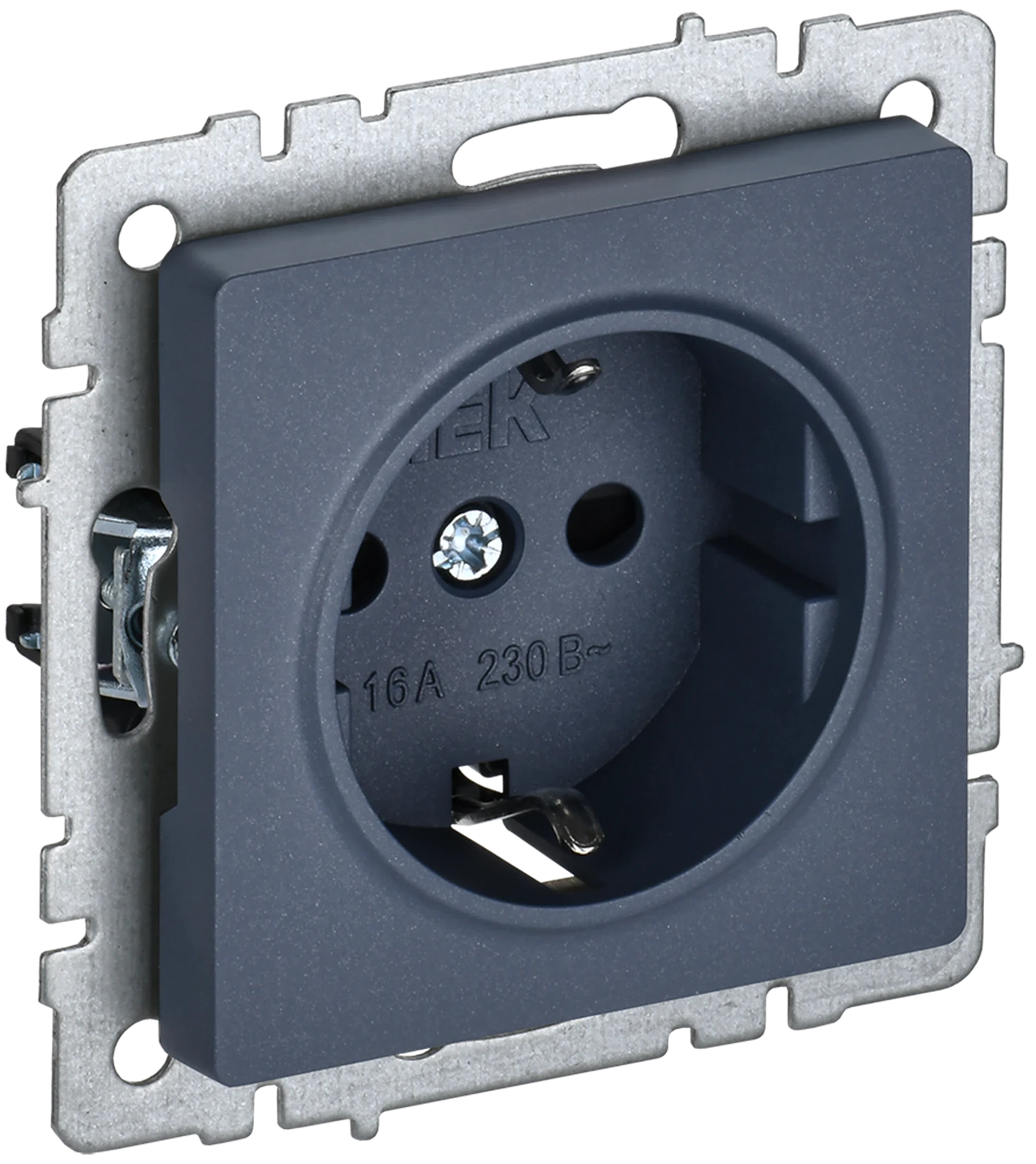 Изображение товара Розетка 1-м с/з без защ штор IEK BRITE BASE Маренго 16А РС11-1-0-БрМ.