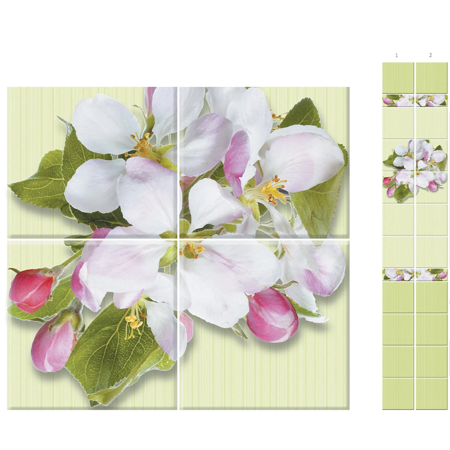 Изображение товара Панель ПВХ Unique Яблоневый цвет зеленый 2 шт для стен и потолков