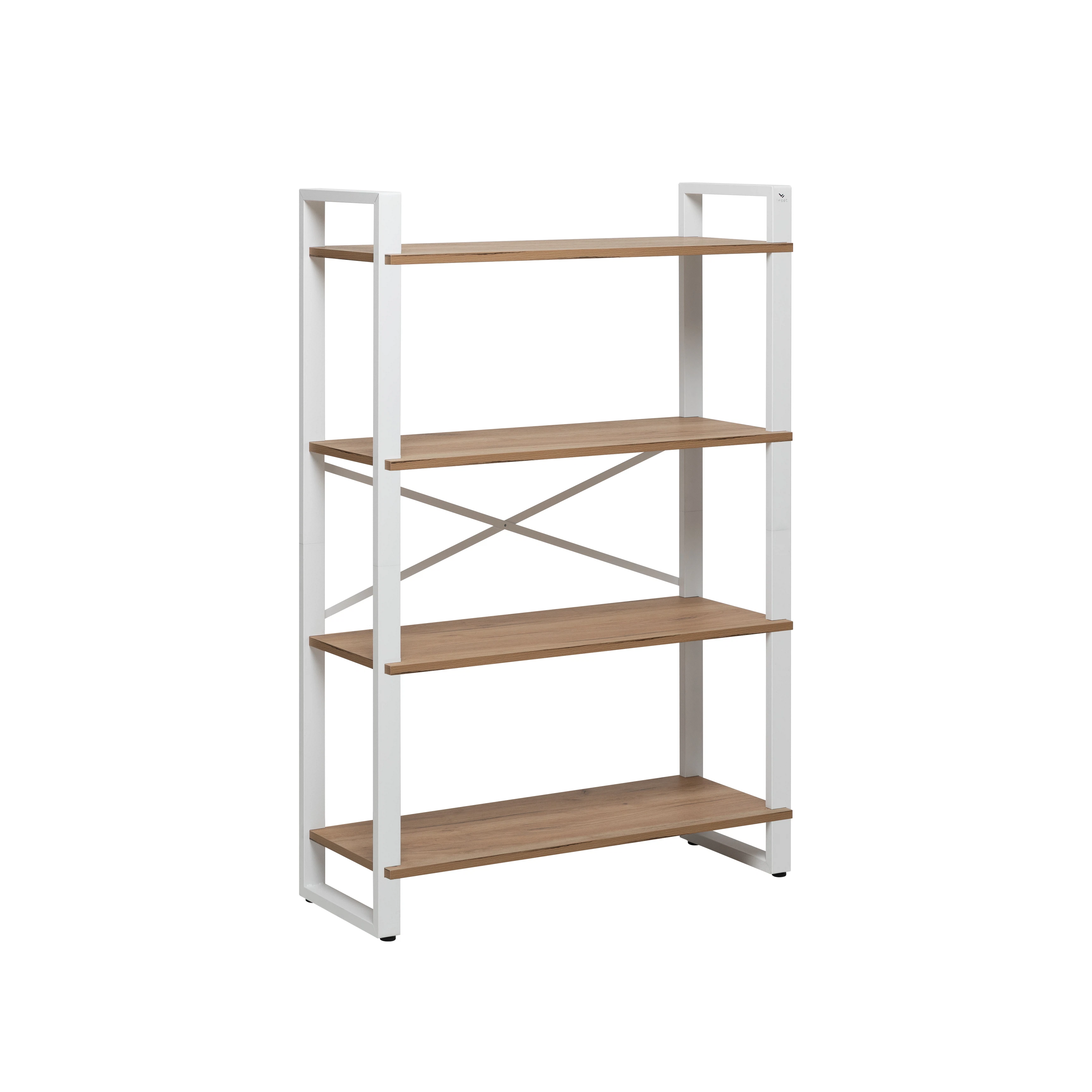 Изображение товара Стеллаж Leset 80 * 32 * 123.6 см. ЛДСП, Металл белый