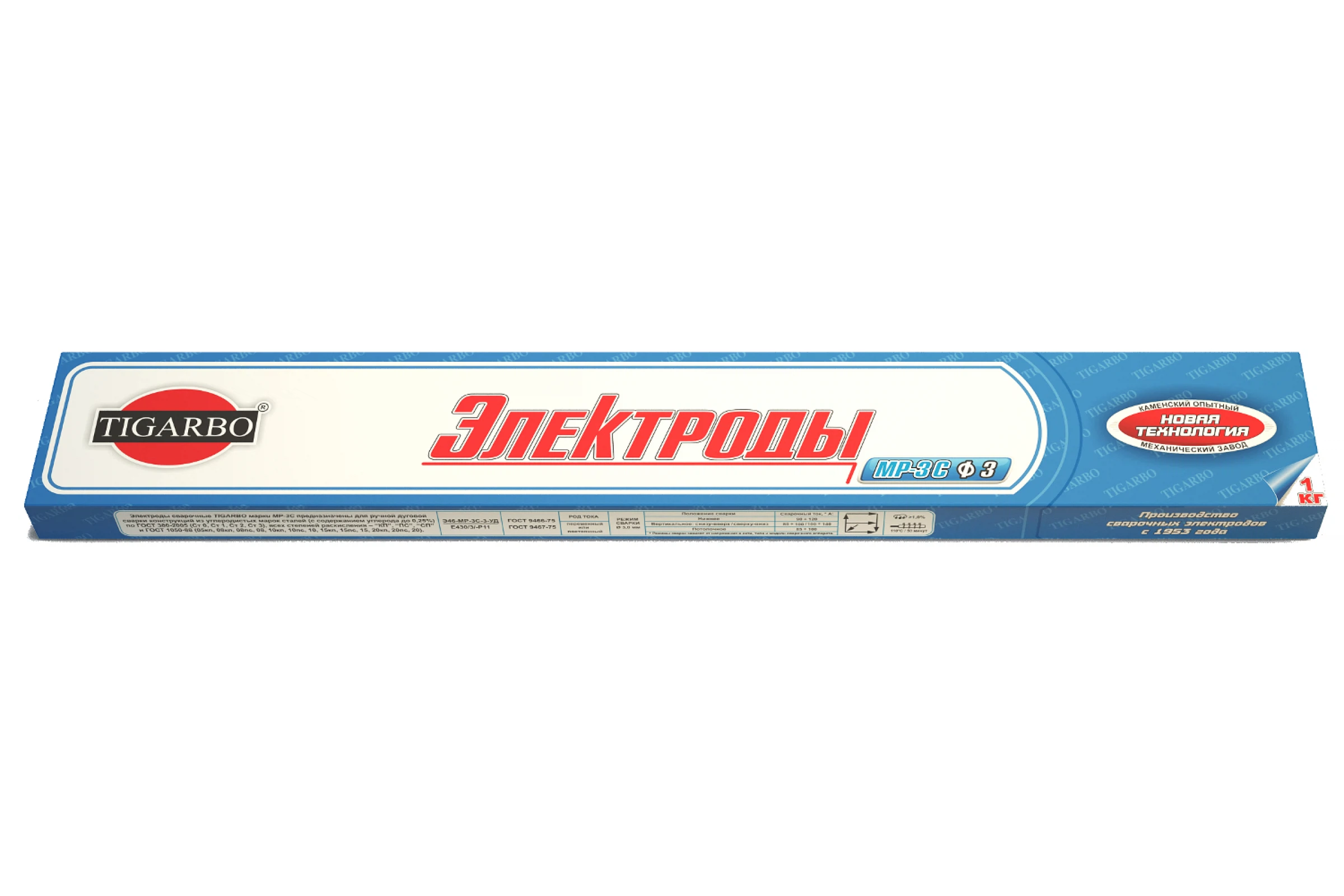 Изображение товара TIGARBO МР-3С ф3 электрод 3 мм 30 мм 1 кг для углеродистой стали