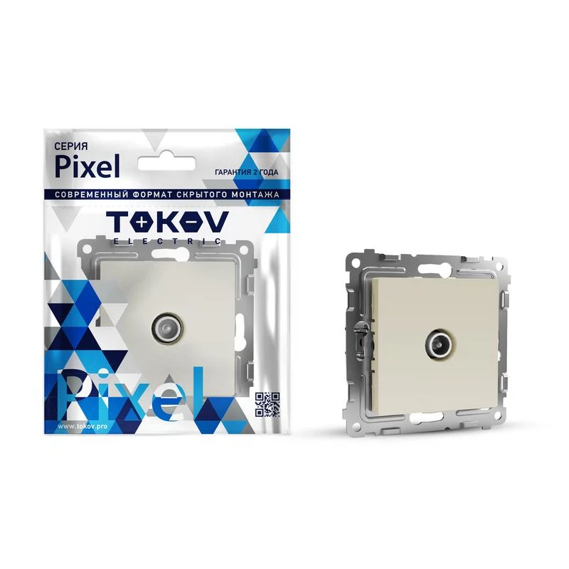 Изображение товара Розетка TV оконечная СП Pixel 1DB бежевый TOKOV ELECTRIC