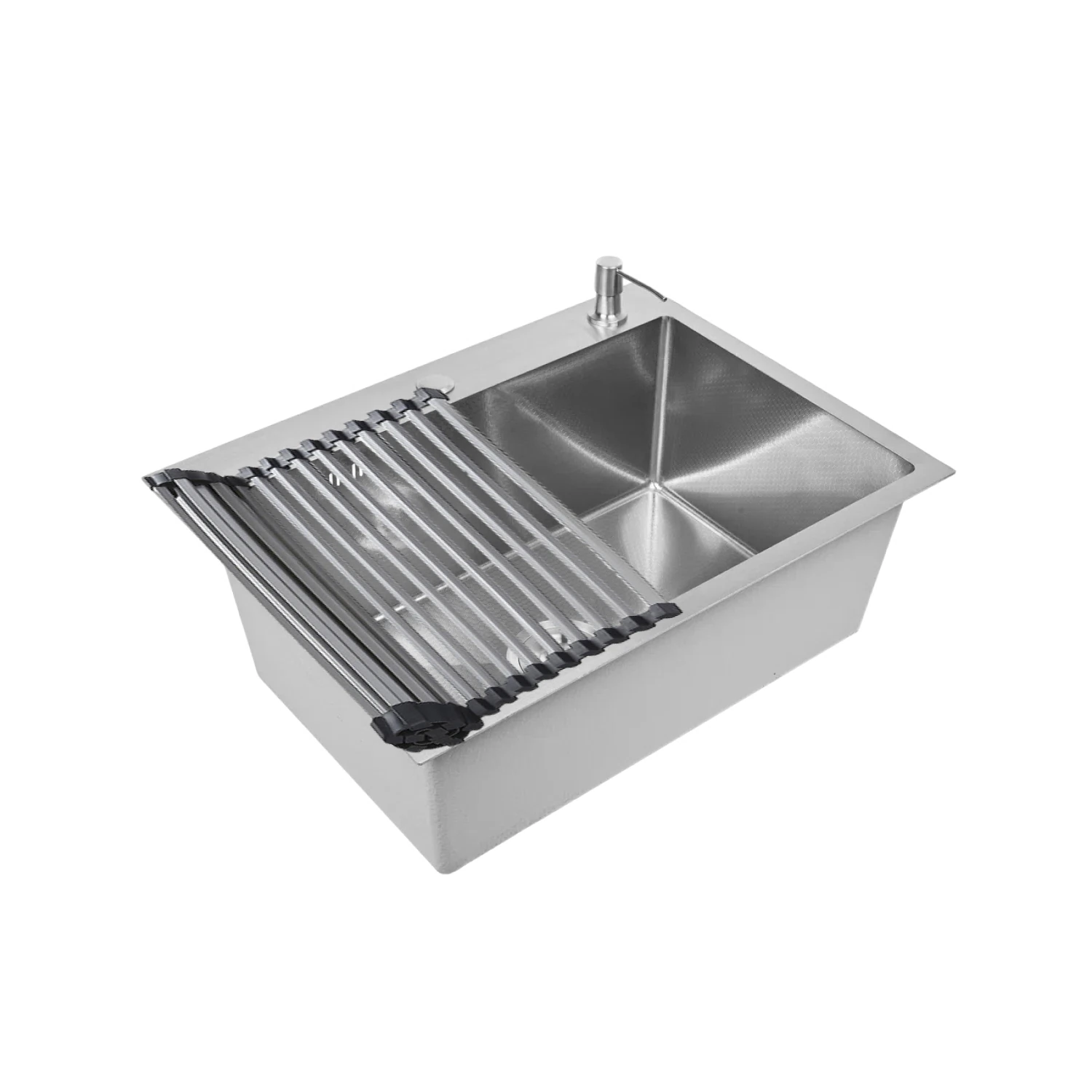 Изображение товара Кухонная мойка из нержавеющей стали 60х50 с сифоном, дозатором и решеткой WISENT