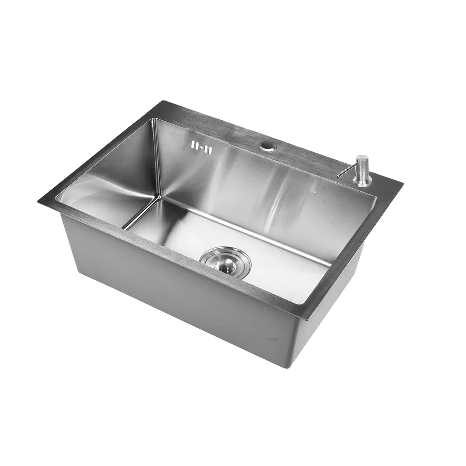 Изображение товара Кухонная мойка из нержавеющей стали WISENT 60х50 с сифоном и дозатором